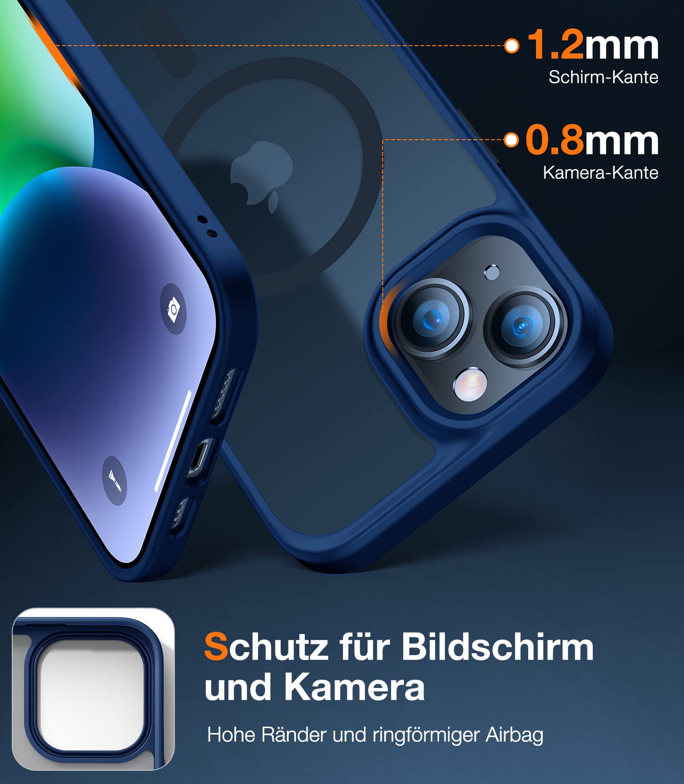 TORRAS Guardian-Mag für iPhone 17 Pro Hülle für MagSafe (Zertifizierte Militärschutz und Magnetkraft) Handyhülle iPhone 17 Pro Case Extrem Haltbarkeit Hülle Stoßfest Kratzfest Cover, Matt Blau