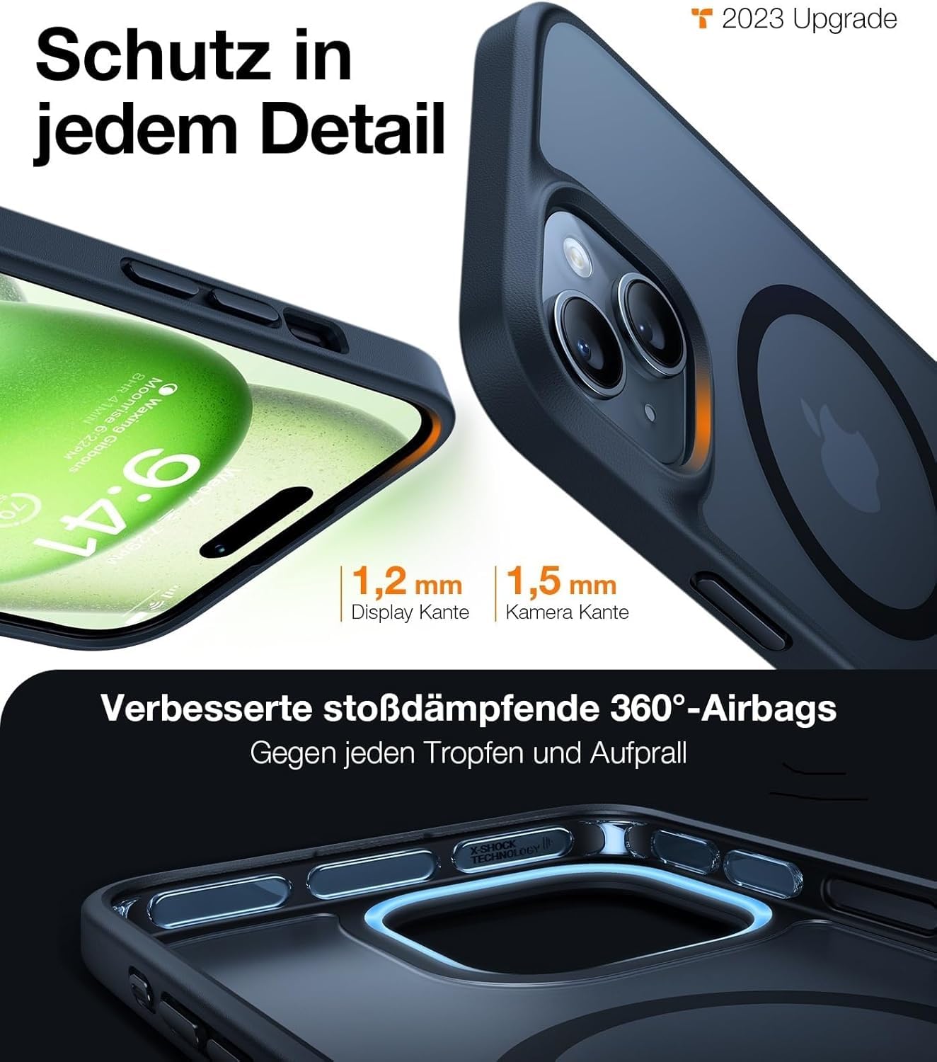 TORRAS Guardian-Mag für iPhone 17 Pro Hülle für MagSafe (Zertifizierte Militärschutz und Magnetkraft) Handyhülle iPhone 17 Pro Case Extrem Haltbarkeit Hülle Stoßfest Kratzfest Cover, Matt Blau