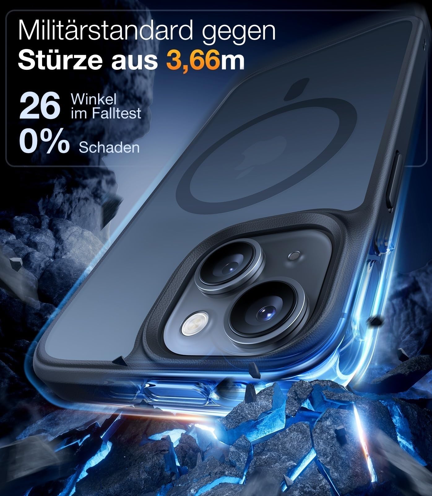 TORRAS Guardian-Mag für iPhone 17 Pro Hülle für MagSafe (Zertifizierte Militärschutz und Magnetkraft) Handyhülle iPhone 17 Pro Case Extrem Haltbarkeit Hülle Stoßfest Kratzfest Cover, Matt Blau