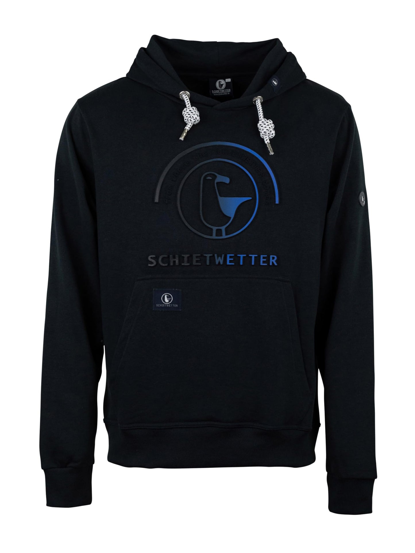 SCHIETWETTER Herren Hoodie Hansi, Kapuzenpullover, Sweater, Langarm-Pullover, 3D-Druck, geprägt 3D-Logo-Print, warm, bequem