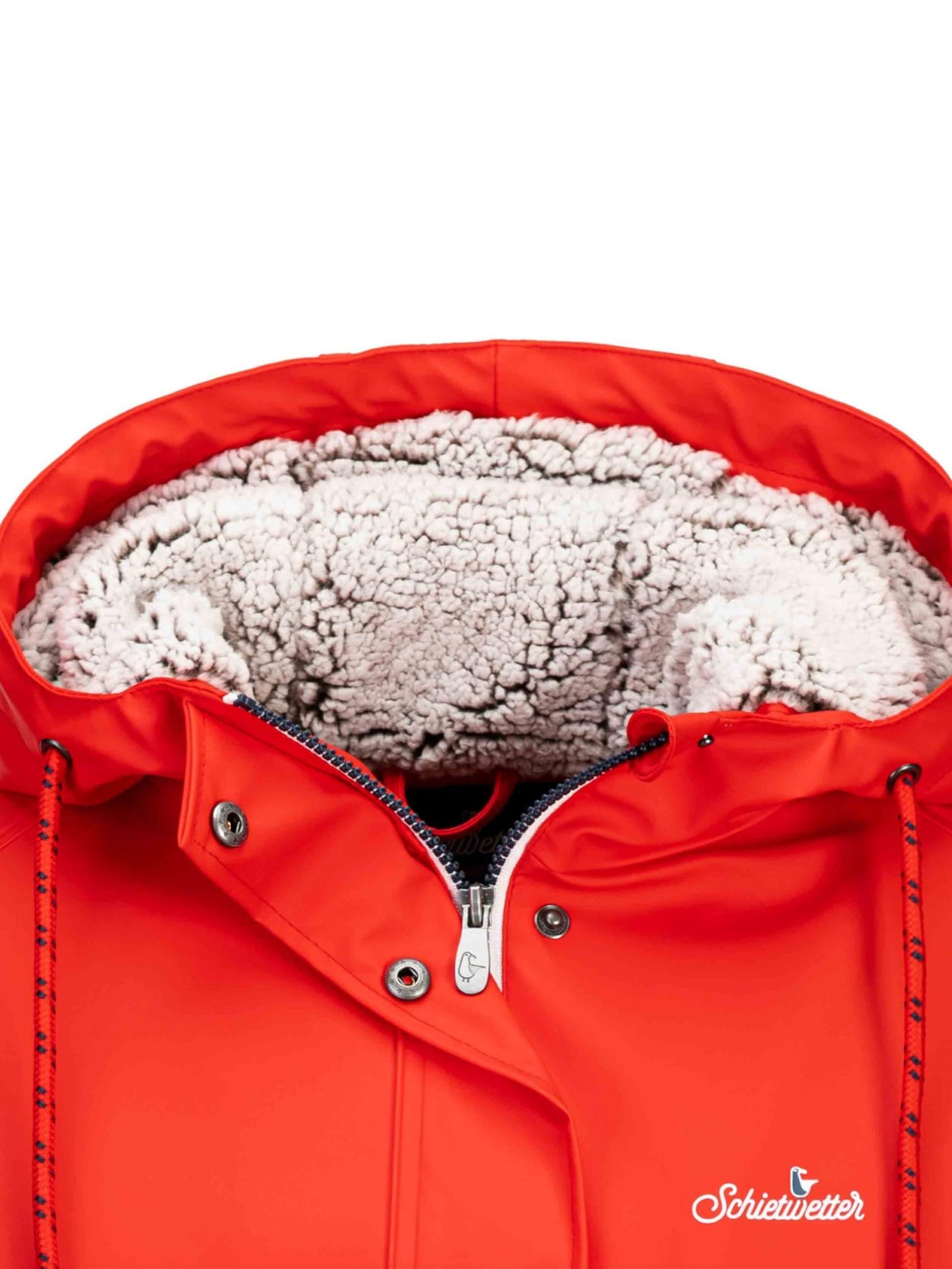 SCHIETWETTER Damen Regenjacke Büffelfell Mima, Friesenerz, Kuschelfleece, Regenparka, PU-Jacke, gefüttert, wasserdicht, Winddicht