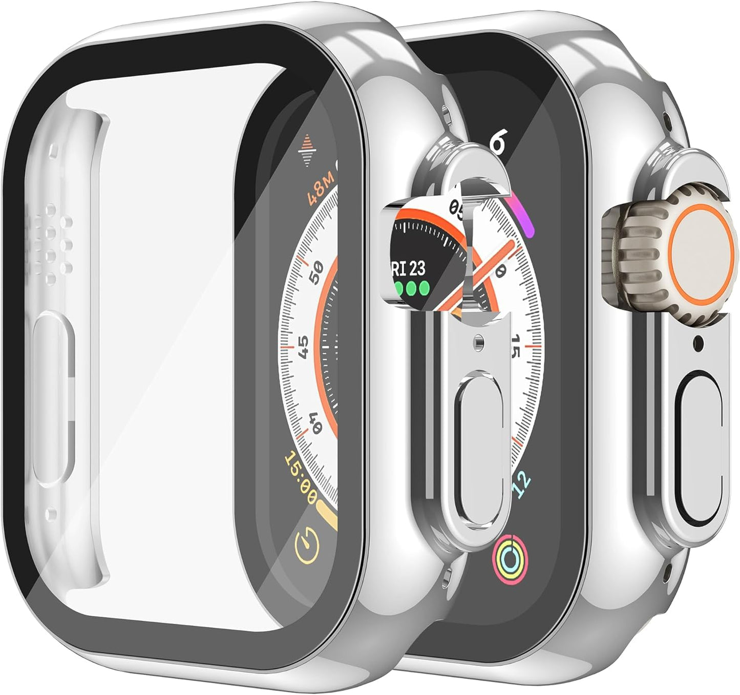 Misxi 2 Stück Harte PC Schutzhülle mit Gehärtetem Displayschutz für Apple Watch Series 11 (2025) Series 10 46mm, Ultra-dünne Anti-Fall Kratzfeste Abdeckung Schutz für iWatch, Mattschwarz