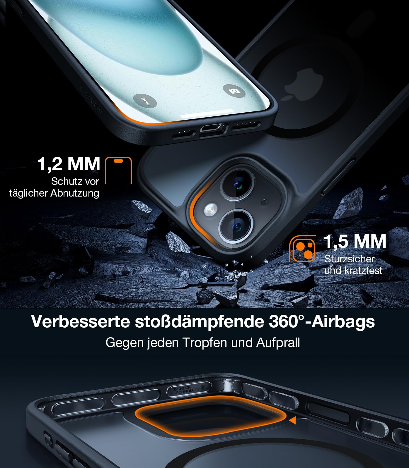 TORRAS Guardian-Mag für iPhone 17 Pro Hülle für MagSafe (Zertifizierte Militärschutz und Magnetkraft) Handyhülle iPhone 17 Pro Case Extrem Haltbarkeit Hülle Stoßfest Kratzfest Cover, Matt Blau
