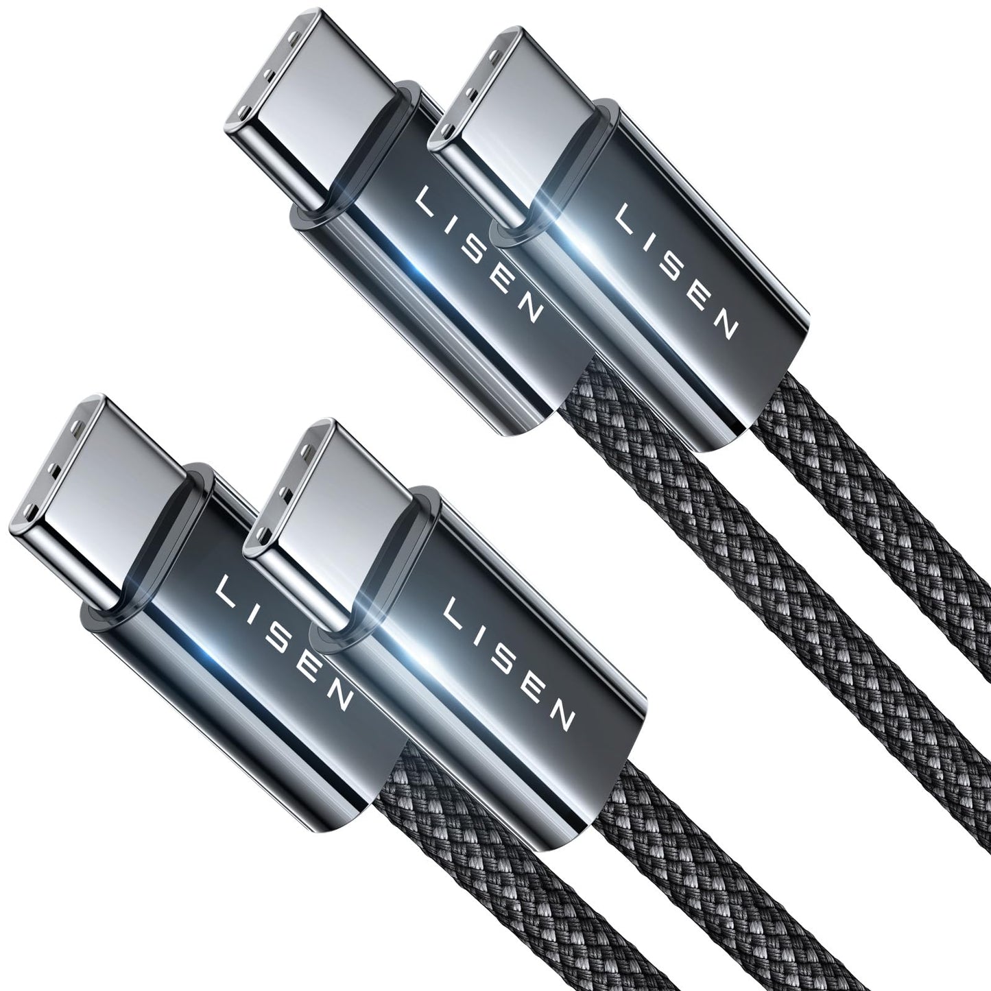 LISEN 60W USB C Kabel, [4er Pack, 0,5M 1M 1M 2M] USB C auf USB C Kabel Set, PD 3.0 Schnellladekabel USB C für iPhone 17 Pro Max Zubehör,iPhone 16 15,Switch,Samsung Galaxy S25,Pixel,MacBook,iPad,Xiaomi