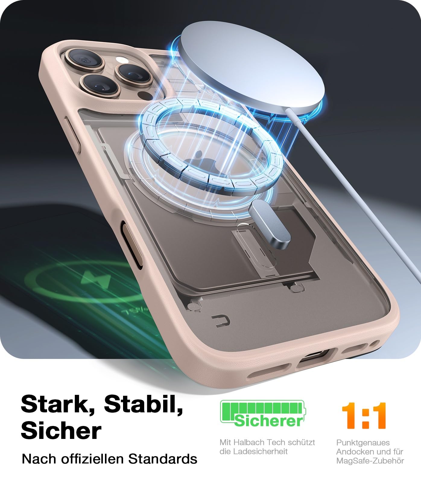 TORRAS Guardian-Mag für iPhone 17 Pro Hülle für MagSafe (Zertifizierte Militärschutz und Magnetkraft) Handyhülle iPhone 17 Pro Case Extrem Haltbarkeit Hülle Stoßfest Kratzfest Cover, Matt Blau