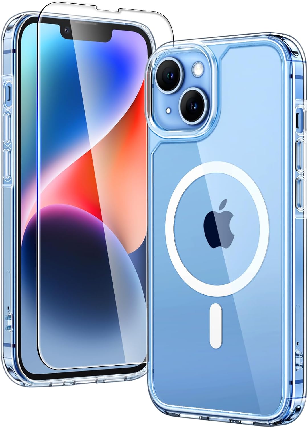 TAURI für iPhone 17 Hülle 6,3" mit Panzer Schutz Glas Folie, Kompatibel mit MagSafe, Schutz nach Militärstandard, [Anti-Vergilbung] Stoßfest Transparent Magnetisch Handyhülle - Durchsichtig