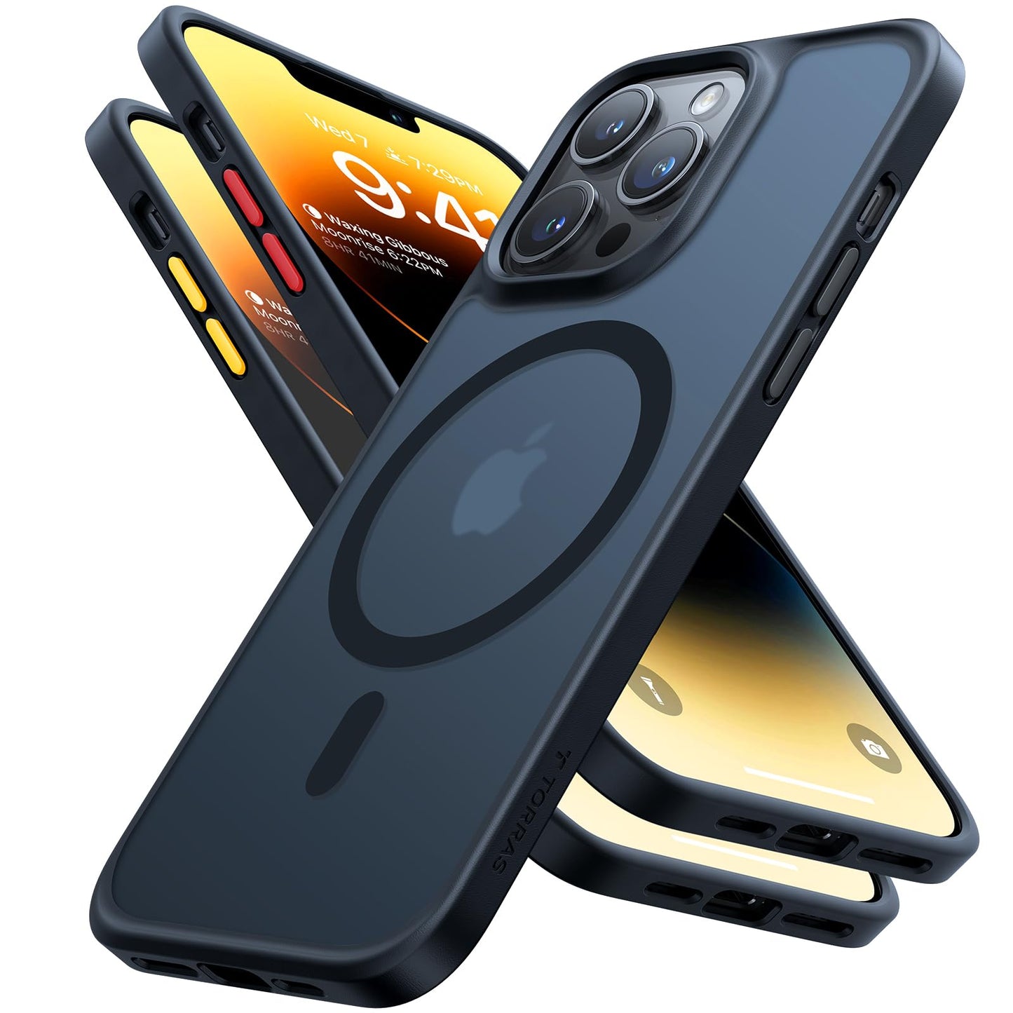 TORRAS Guardian-Mag für iPhone 17 Pro Hülle für MagSafe (Zertifizierte Militärschutz und Magnetkraft) Handyhülle iPhone 17 Pro Case Extrem Haltbarkeit Hülle Stoßfest Kratzfest Cover, Matt Blau