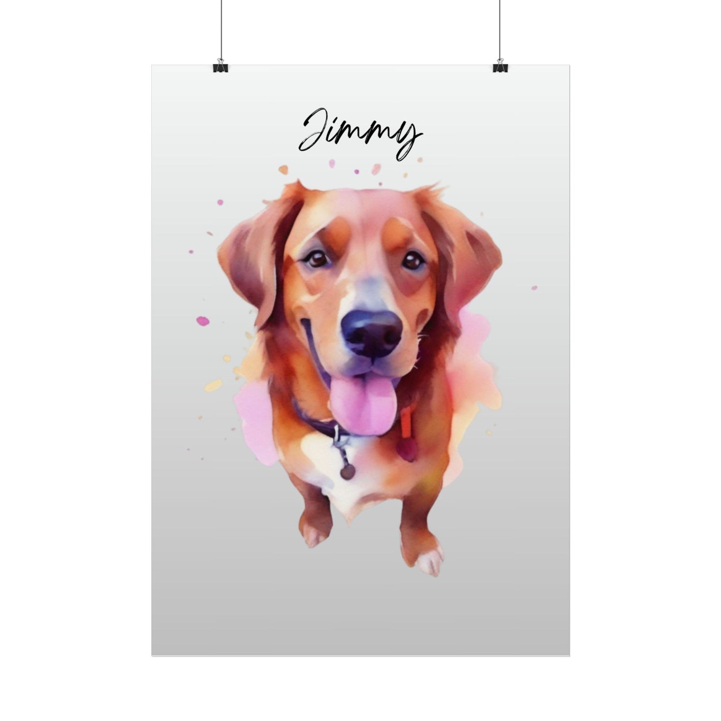 Pandarino Custom Pet Portrait Poster, Personalized dog portrait, Dog Lover Gift, Custom Dog Poster, Pet Portrait Poster
