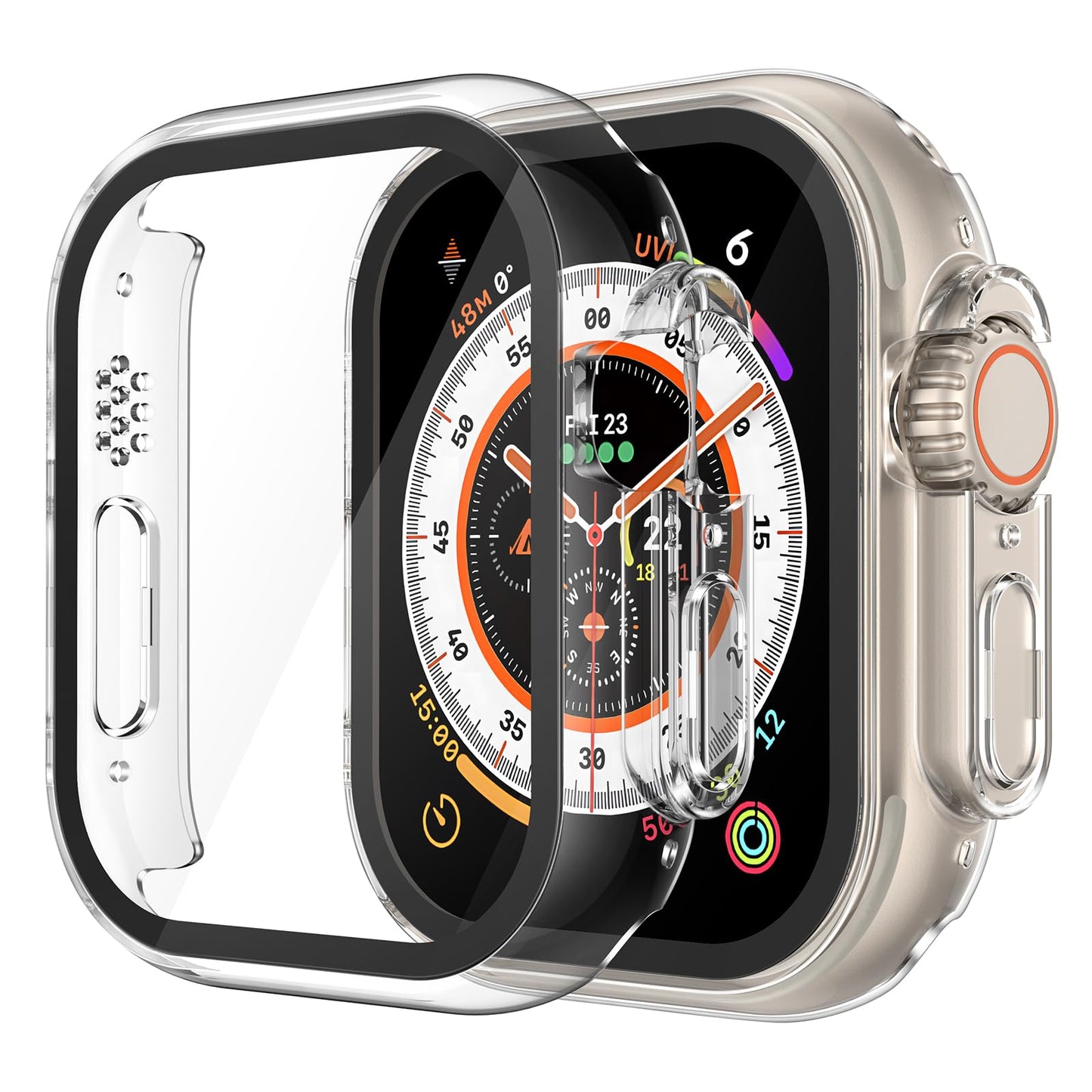 Misxi 2 Stück Harte PC Schutzhülle mit Gehärtetem Displayschutz für Apple Watch Series 11 (2025) Series 10 46mm, Ultra-dünne Anti-Fall Kratzfeste Abdeckung Schutz für iWatch, Mattschwarz