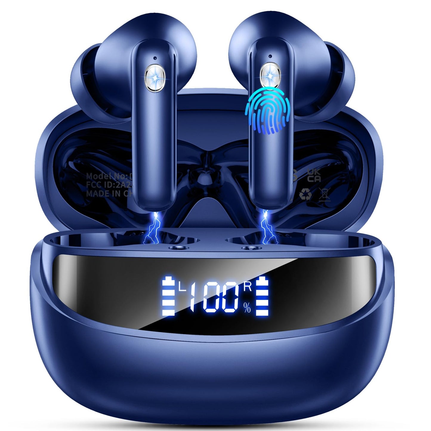 Bluetooth Kopfhörer, 2026 Kopfhörer Kabellos Bluetooth 5.4, 50 Std Spielzeit In Ear Kopfhörer HiFi Stereo mit 4 ENC Noise Cancelling Mics, IP7 Wasserdicht Kabellose Kopfhörer, Ohrhörer mit LED-Anzeige