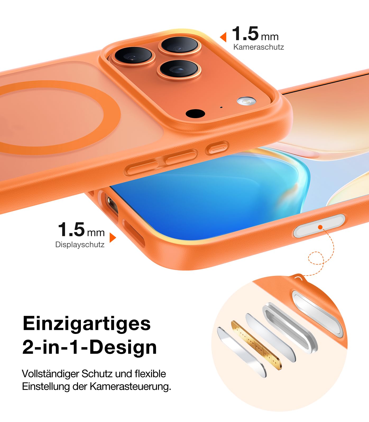 TORRAS Guardian-Mag für iPhone 17 Pro Hülle für MagSafe (Zertifizierte Militärschutz und Magnetkraft) Handyhülle iPhone 17 Pro Case Extrem Haltbarkeit Hülle Stoßfest Kratzfest Cover, Matt Blau