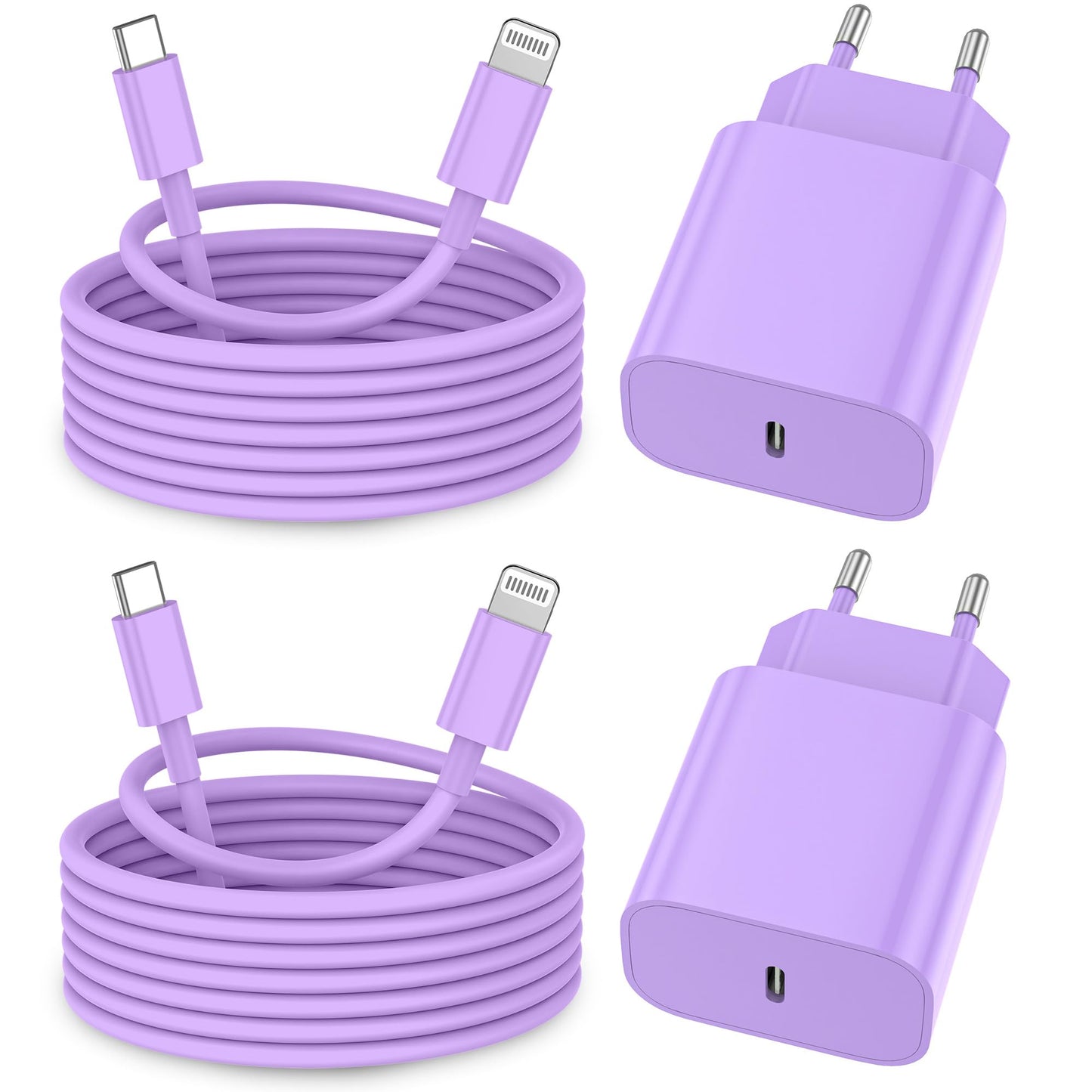 iPhone Ladekabel, [MFi-Zertifiziert] 2er Pack 25W iPhone Ladegerät Apple Ladekabel 2M, USBC Schnellladegerät mit USB C auf Lightning Kabel für i Phone 14 13 12 11 Pro Max XS XR X 8 7 6 Plus 5 iPad