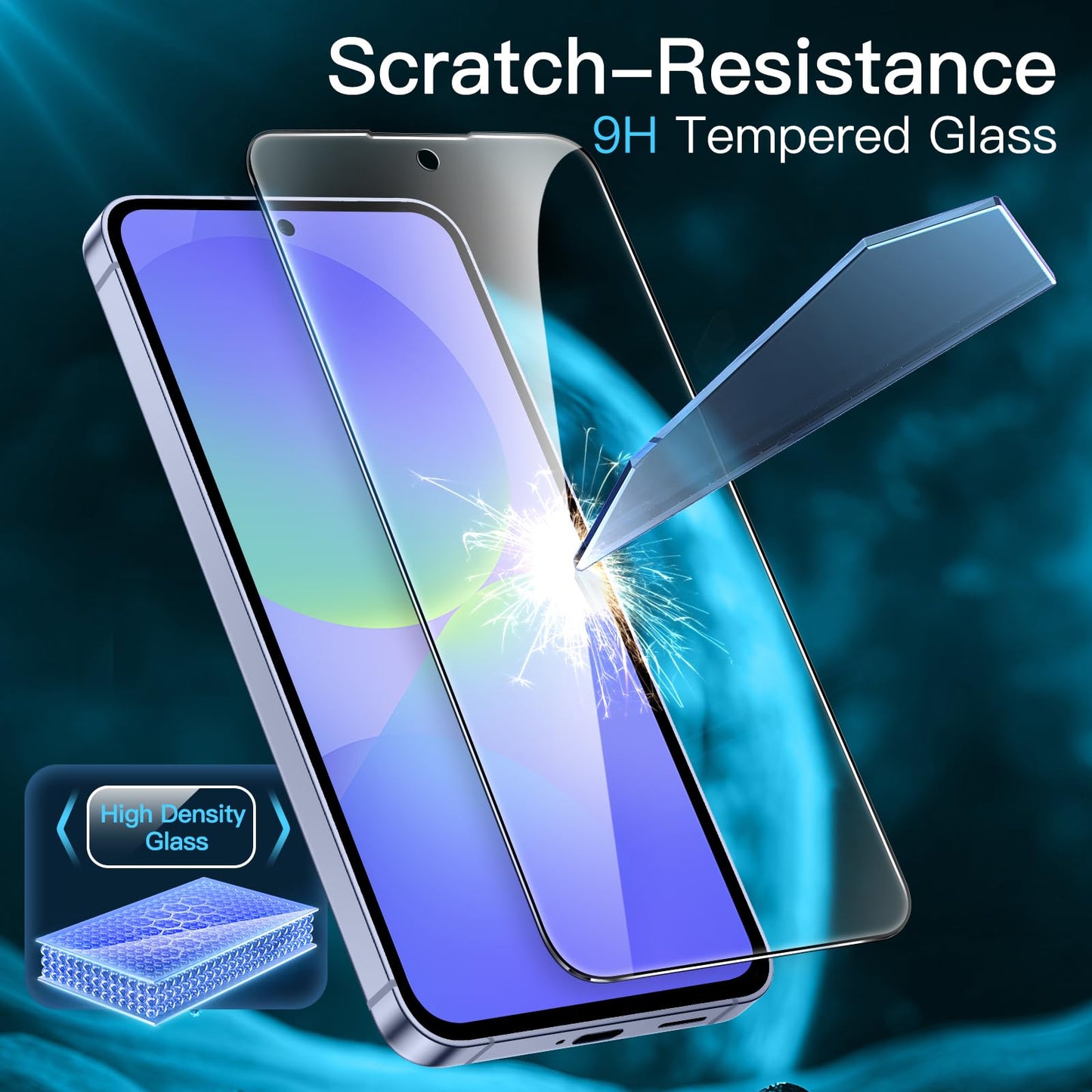 JETech Schutzfolie für Samsung Galaxy A54 5G 6,4 Zoll, 9H Panzer Schutz Glas Folie Displayschutz, Kratzfest, HD Klar, 3 Stück