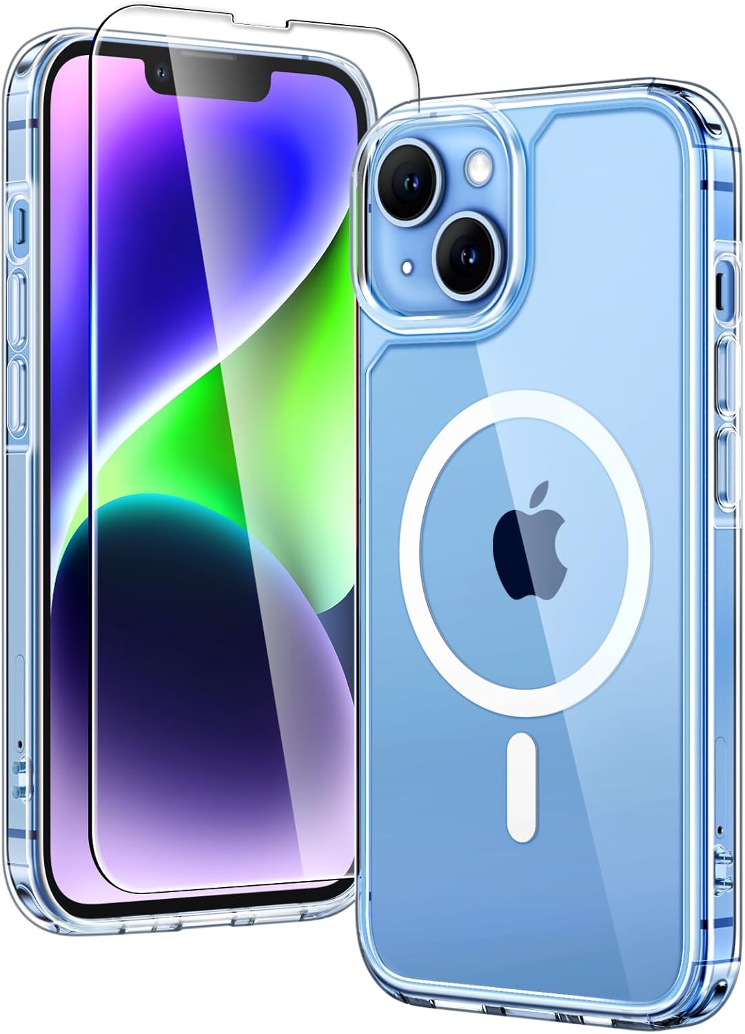 TAURI für iPhone 17 Hülle 6,3" mit Panzer Schutz Glas Folie, Kompatibel mit MagSafe, Schutz nach Militärstandard, [Anti-Vergilbung] Stoßfest Transparent Magnetisch Handyhülle - Durchsichtig