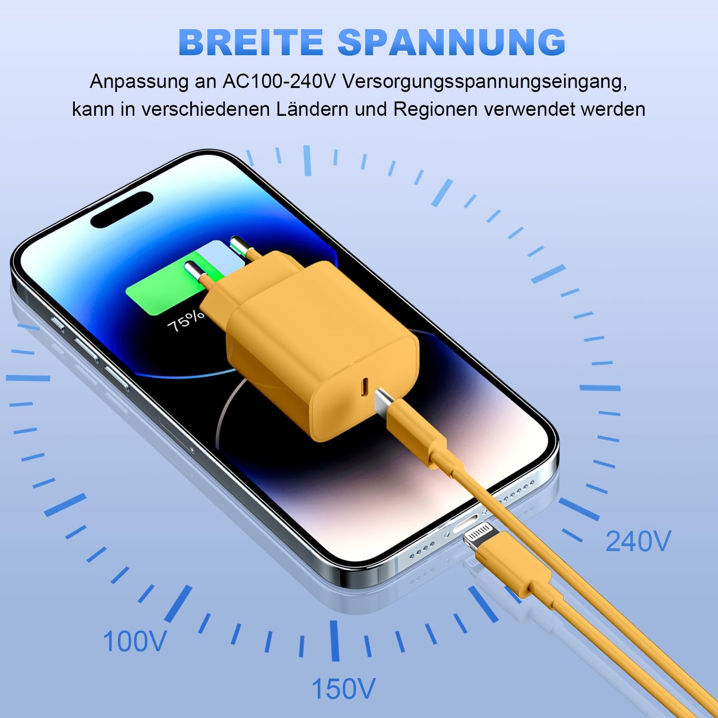 iPhone Ladekabel, [MFi-Zertifiziert] 2er Pack 25W iPhone Ladegerät Apple Ladekabel 2M, USBC Schnellladegerät mit USB C auf Lightning Kabel für i Phone 14 13 12 11 Pro Max XS XR X 8 7 6 Plus 5 iPad