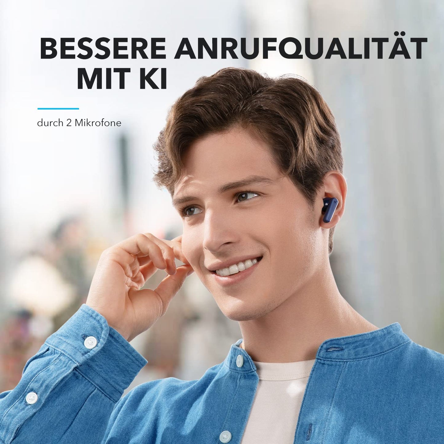 soundcore by Anker P20i Wireless Bluetooth Headphones In-Ear, 10 mm Driver, Bluetooth 5.3, Adjustable EQ, 30 Hours Playtime, IPX5 Waterproof, 2 Micros with AI, Single Use (Black)