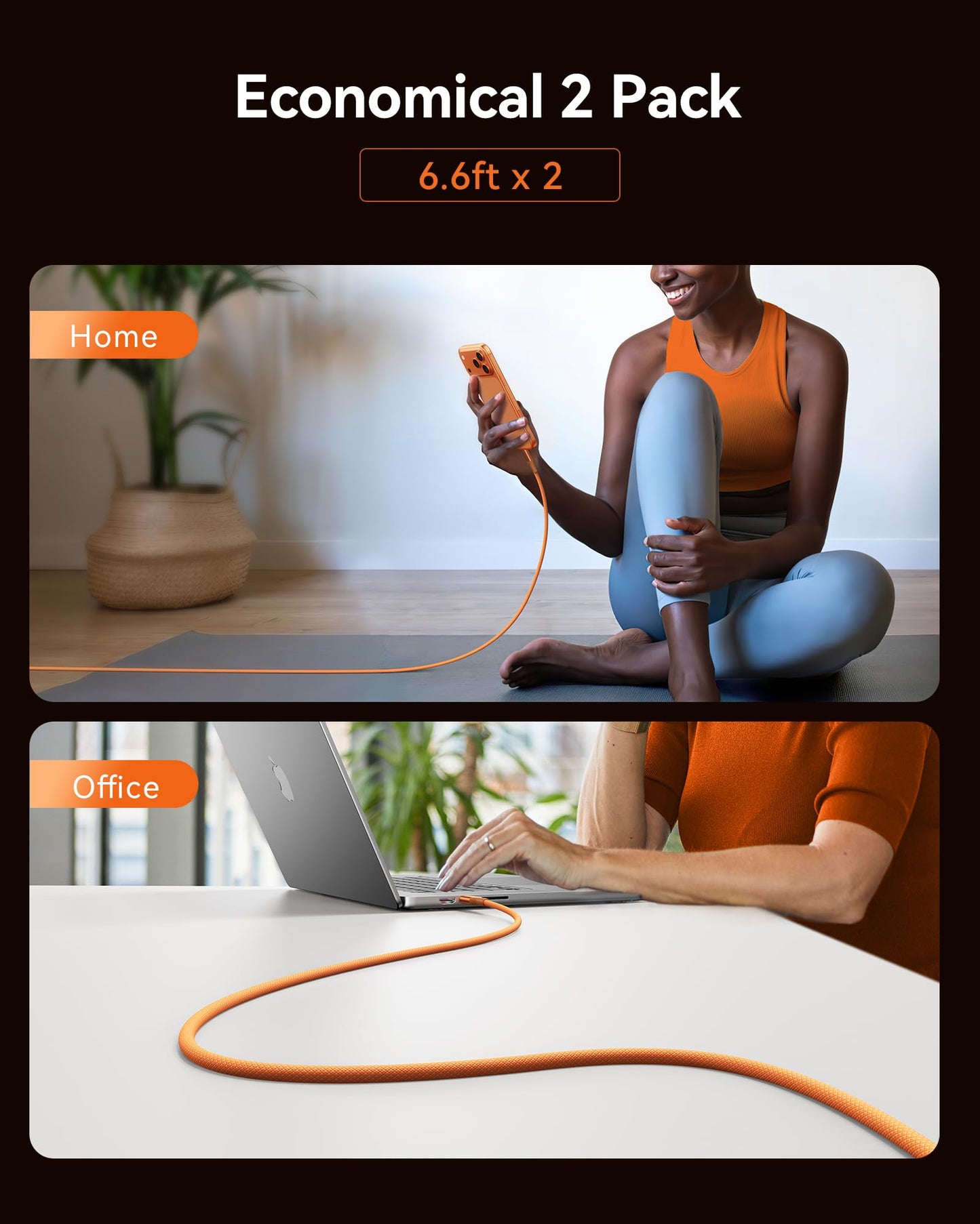 INIU 240W USB C Kabel, [2Pack 2m] PD Schnellladekabel USB C auf USB C, Nylon Geflochten Ladekabel USBC Ladegerät für iPhone 17 16 15 Pro Max Samsung Galaxy S25 S24 Ultra Pixel 9 iPad Pro MacBook Air