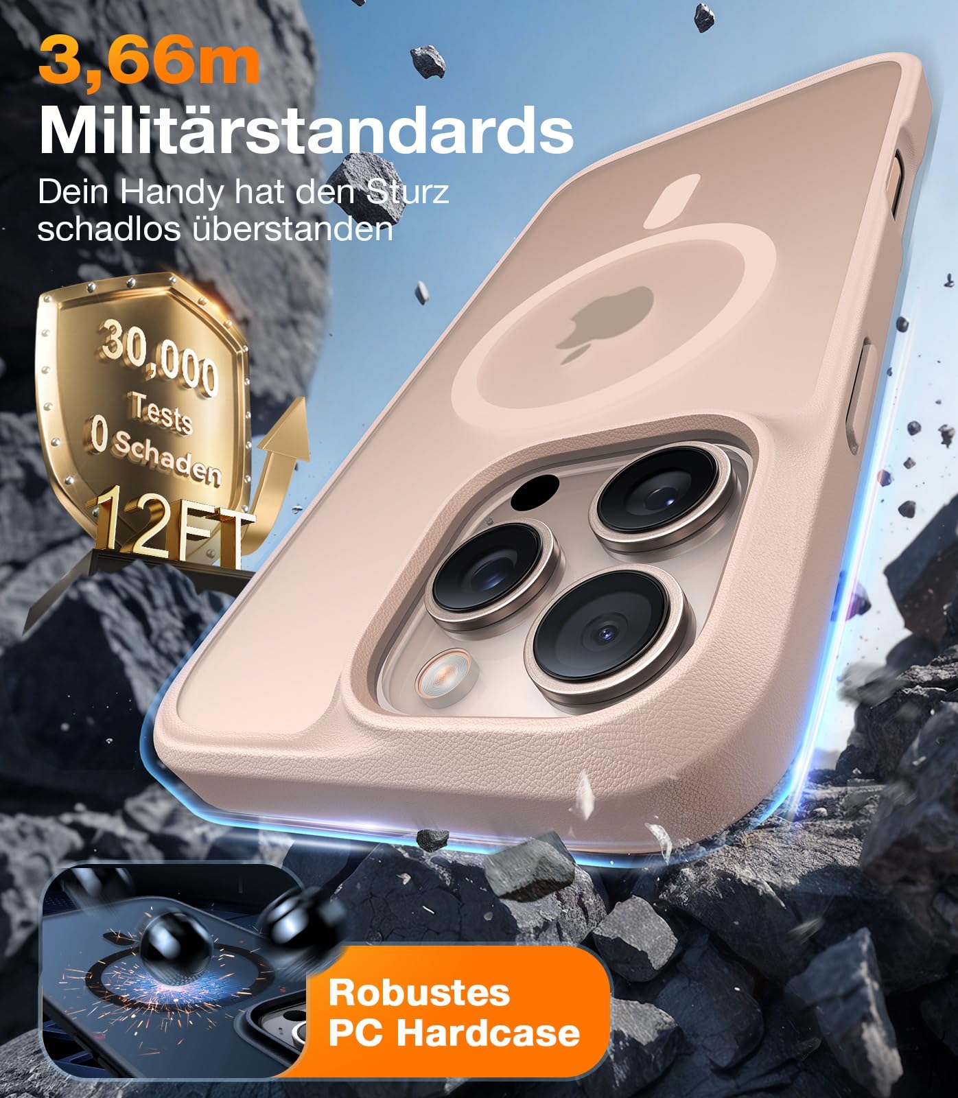 TORRAS Guardian-Mag für iPhone 17 Pro Hülle für MagSafe (Zertifizierte Militärschutz und Magnetkraft) Handyhülle iPhone 17 Pro Case Extrem Haltbarkeit Hülle Stoßfest Kratzfest Cover, Matt Blau