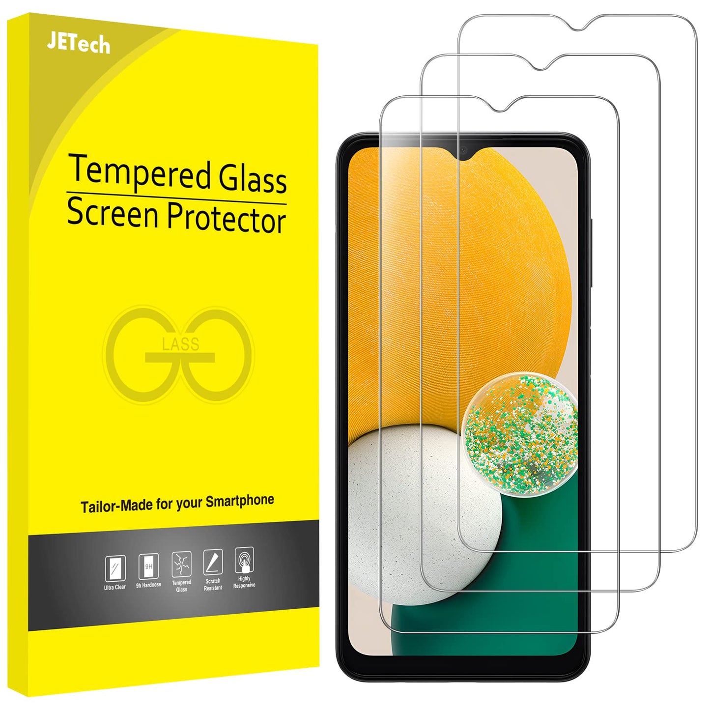 JETech Schutzfolie für Samsung Galaxy A54 5G 6,4 Zoll, 9H Panzer Schutz Glas Folie Displayschutz, Kratzfest, HD Klar, 3 Stück