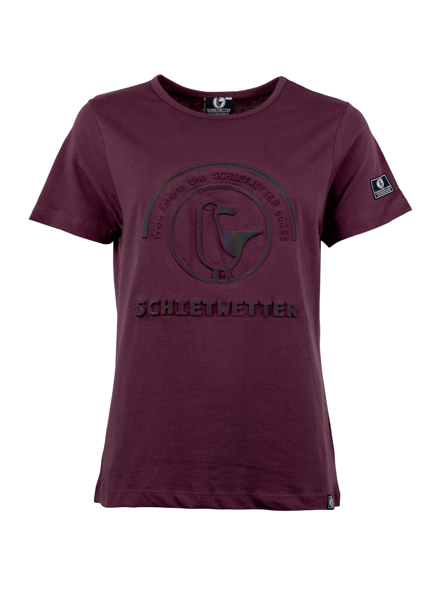 SCHIETWETTER Damen T-Shirt Rieke Royal, Sweatshirt mit Rundhals, 3D-Prägedruckt, 100% Baumwolle, Basic
