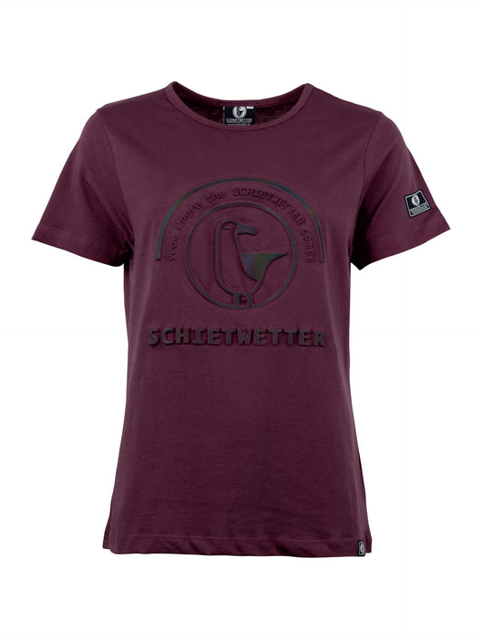 SCHIETWETTER Damen T-Shirt Rieke Royal, Sweatshirt mit Rundhals, 3D-Prägedruckt, 100% Baumwolle, Basic
