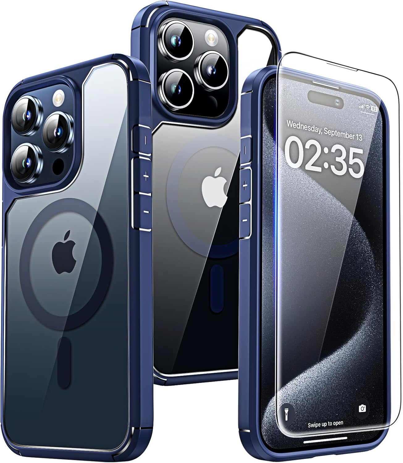 TAURI für iPhone 17 Hülle 6,3" mit Panzer Schutz Glas Folie, Kompatibel mit MagSafe, Schutz nach Militärstandard, [Anti-Vergilbung] Stoßfest Transparent Magnetisch Handyhülle - Durchsichtig