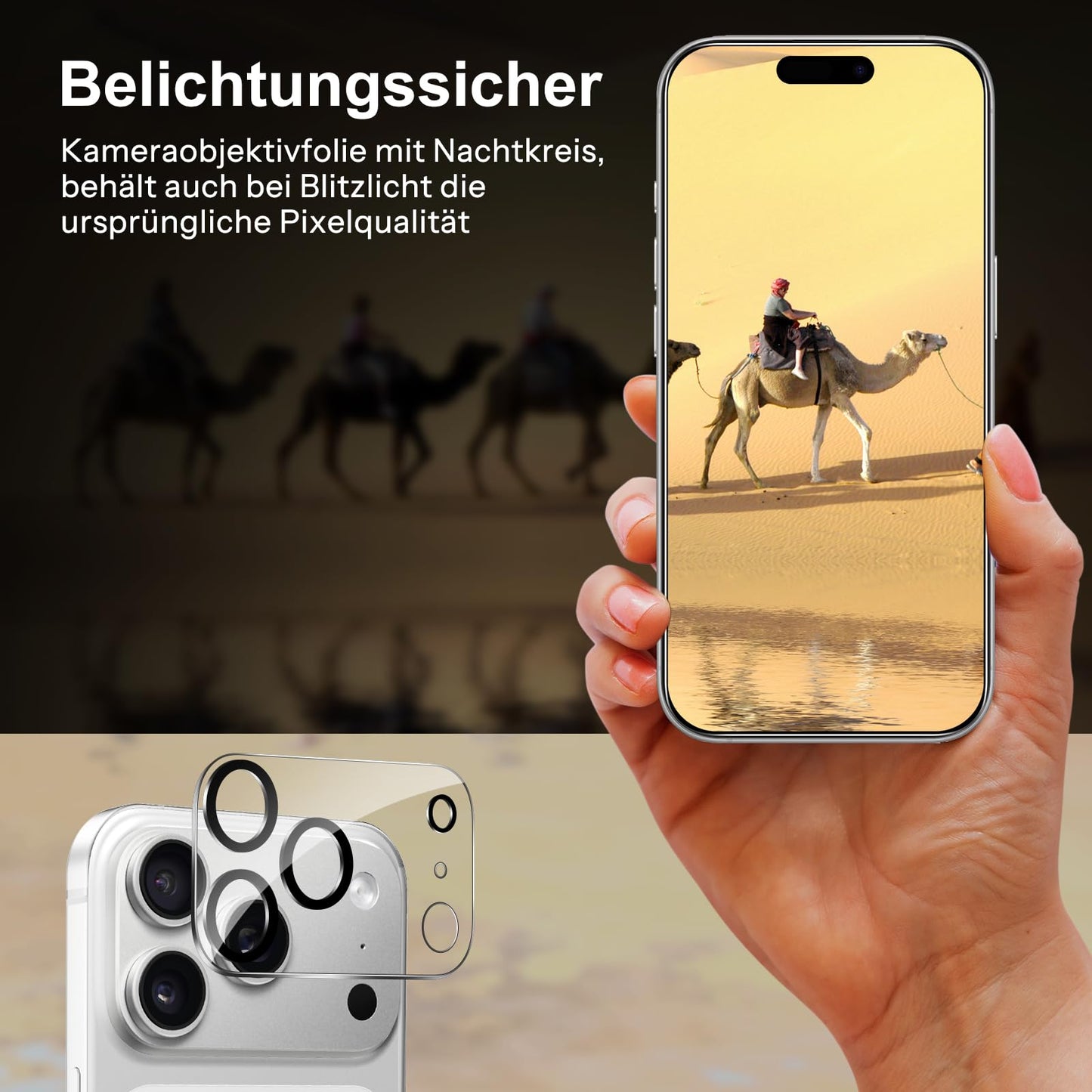 SPARIN für iPhone 17 Pro 6.3 Zoll 2025 Panzer Schutz Glas, 3 Stück Schutzfolie und 3 Stück Kameraschutz mit Montage Rahmen, 9H Härte, Anti-Bläschen,HD-Klar