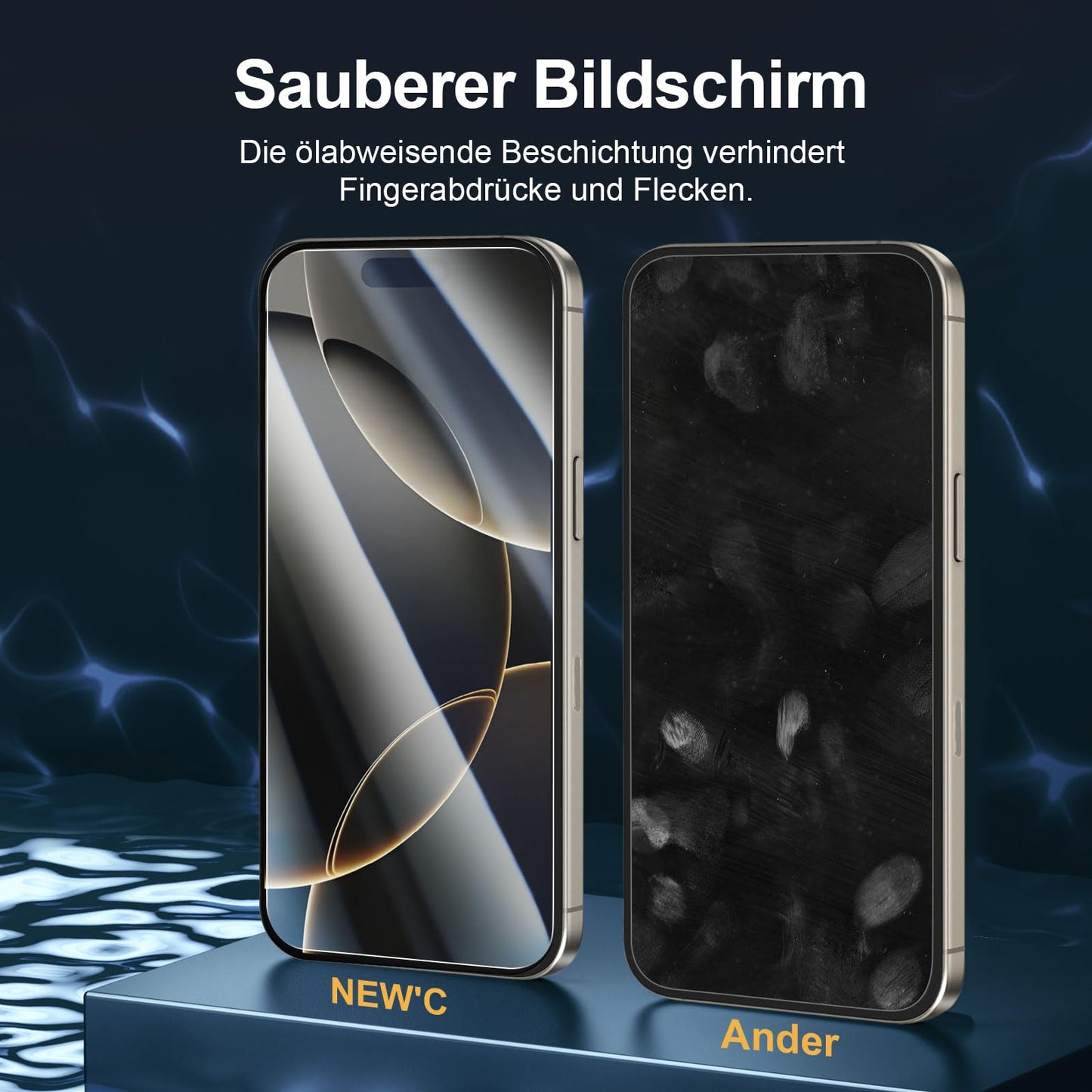 NEW'C für iPhone 16 für Panzerglas 6,1 Zoll (2 Stück) und 2 x Kamera Panzer Schutz für Kameraschutz (2 Stück) -Kratzfest -extrem widerstandsfähig -9H-Härteglas