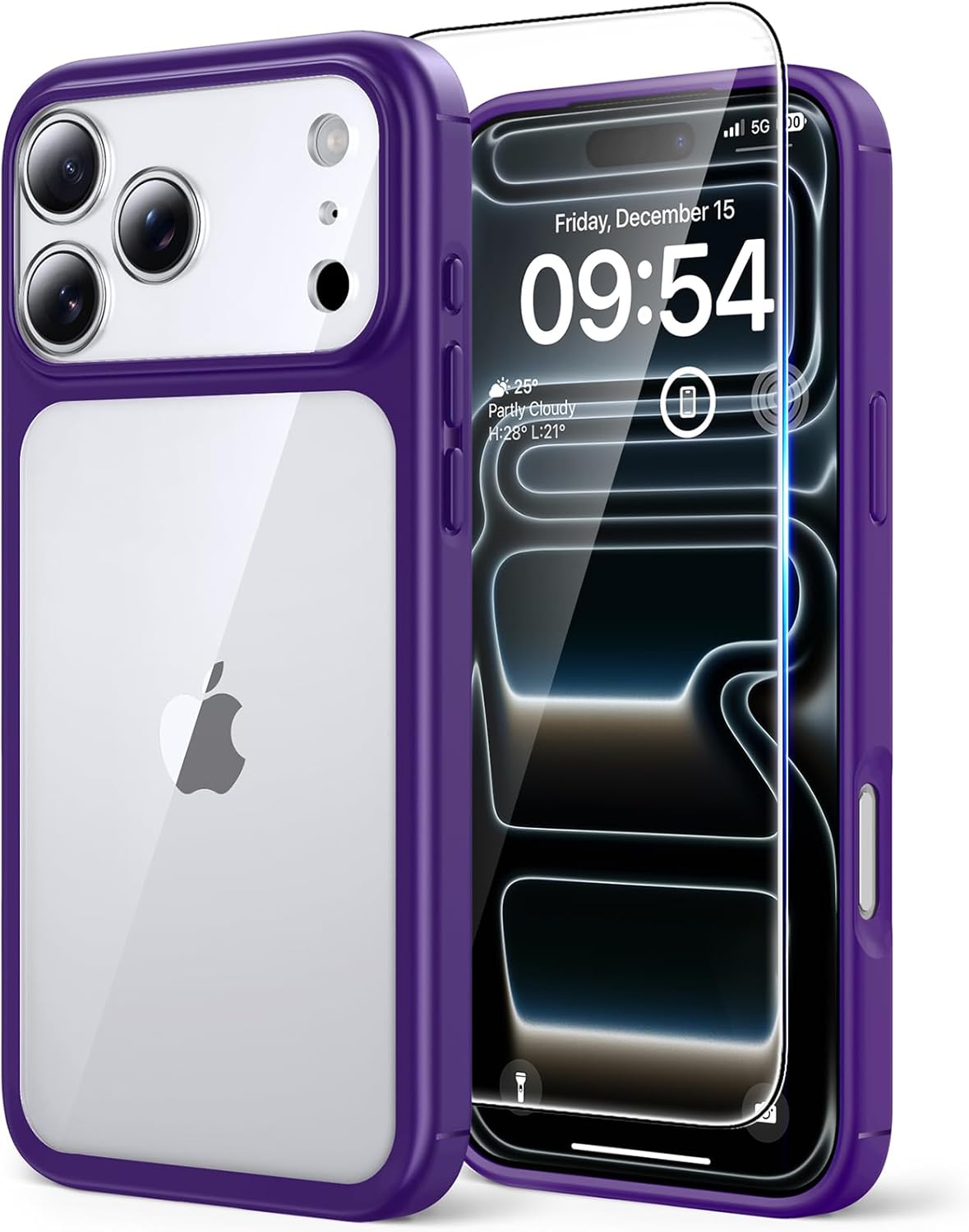 TAURI für iPhone 17 Hülle 6,3" mit Panzer Schutz Glas Folie, Kompatibel mit MagSafe, Schutz nach Militärstandard, [Anti-Vergilbung] Stoßfest Transparent Magnetisch Handyhülle - Durchsichtig