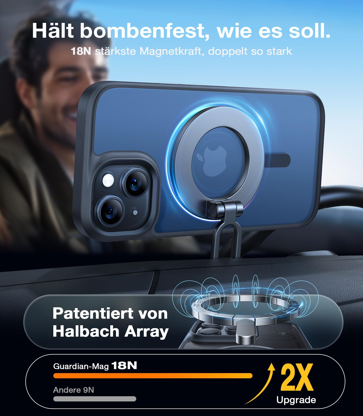 TORRAS Guardian-Mag für iPhone 17 Pro Hülle für MagSafe (Zertifizierte Militärschutz und Magnetkraft) Handyhülle iPhone 17 Pro Case Extrem Haltbarkeit Hülle Stoßfest Kratzfest Cover, Matt Blau