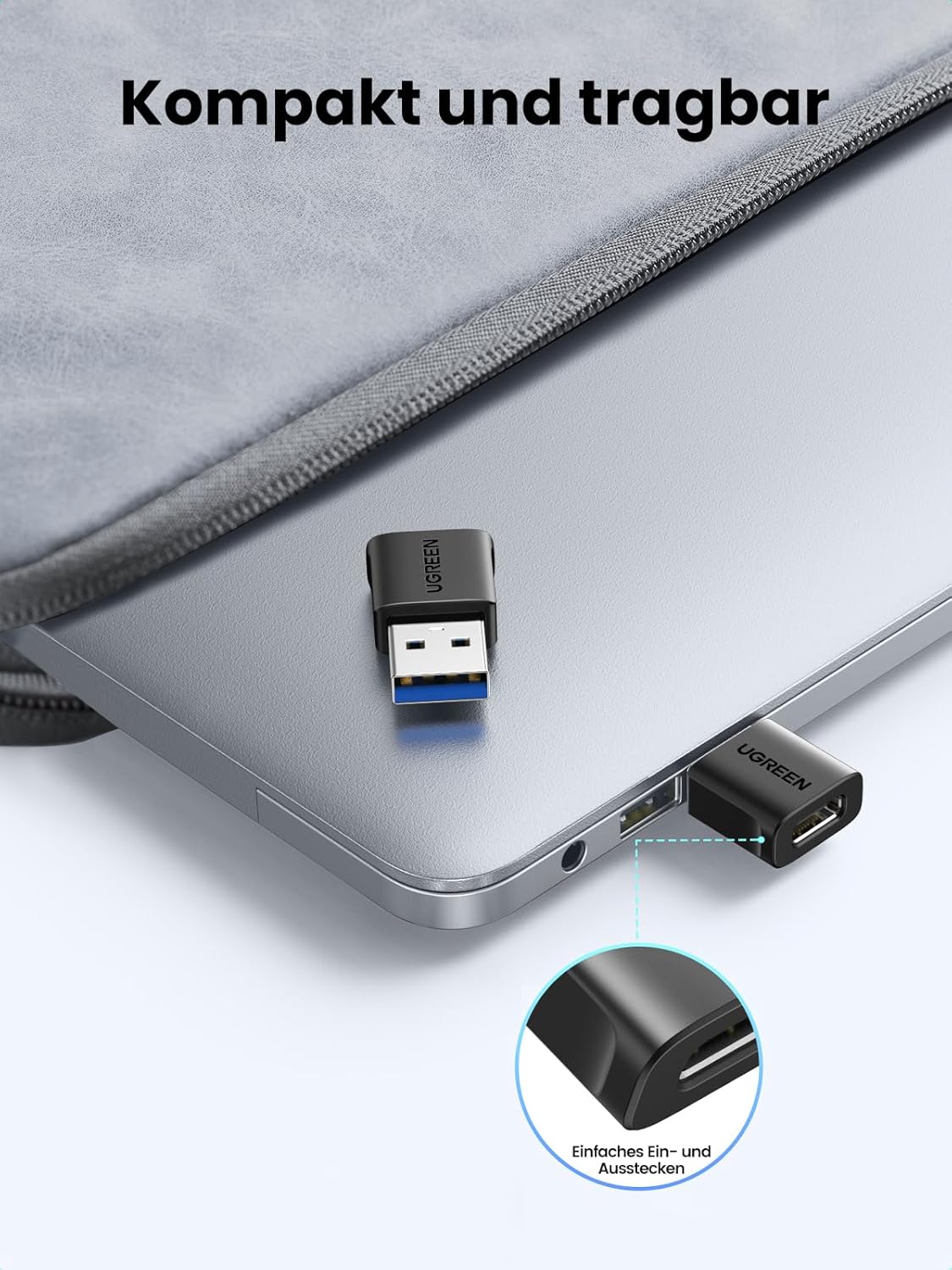 UGREEN USB C Adapter (3 Stück), 10Gbps USB C Buchse zu A Stecker Adapter Kompatibel Mit iPhone 17/16/15 Serie, iPad, Galaxy S24/S23 Serie, Laptops, Carplay usw