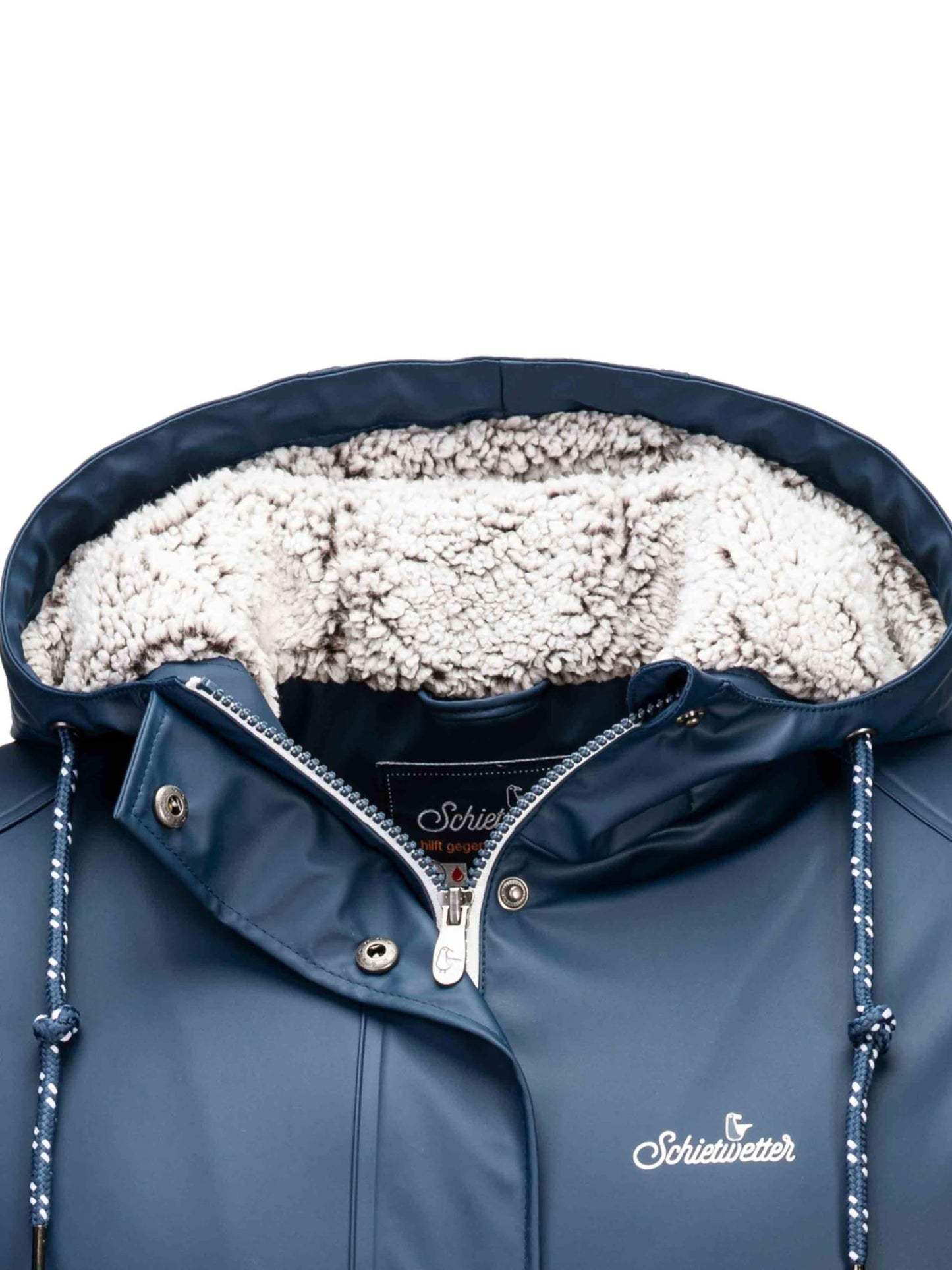 SCHIETWETTER Damen Regenjacke Büffelfell Mima, Friesenerz, Kuschelfleece, Regenparka, PU-Jacke, gefüttert, wasserdicht, Winddicht