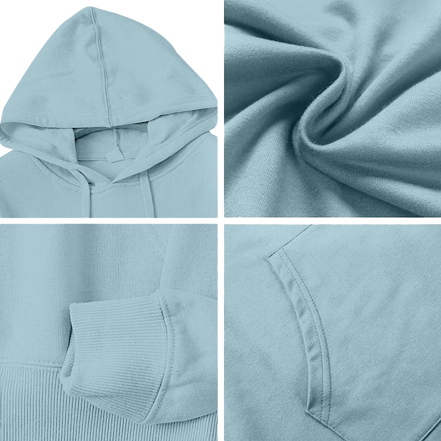 Hoodie Damen Kapuzenpullover Baumwolle Pullover Herbst Langarm Sweatshirt Casual Hoody mit Kapuze Leichter Pulli Oberteile