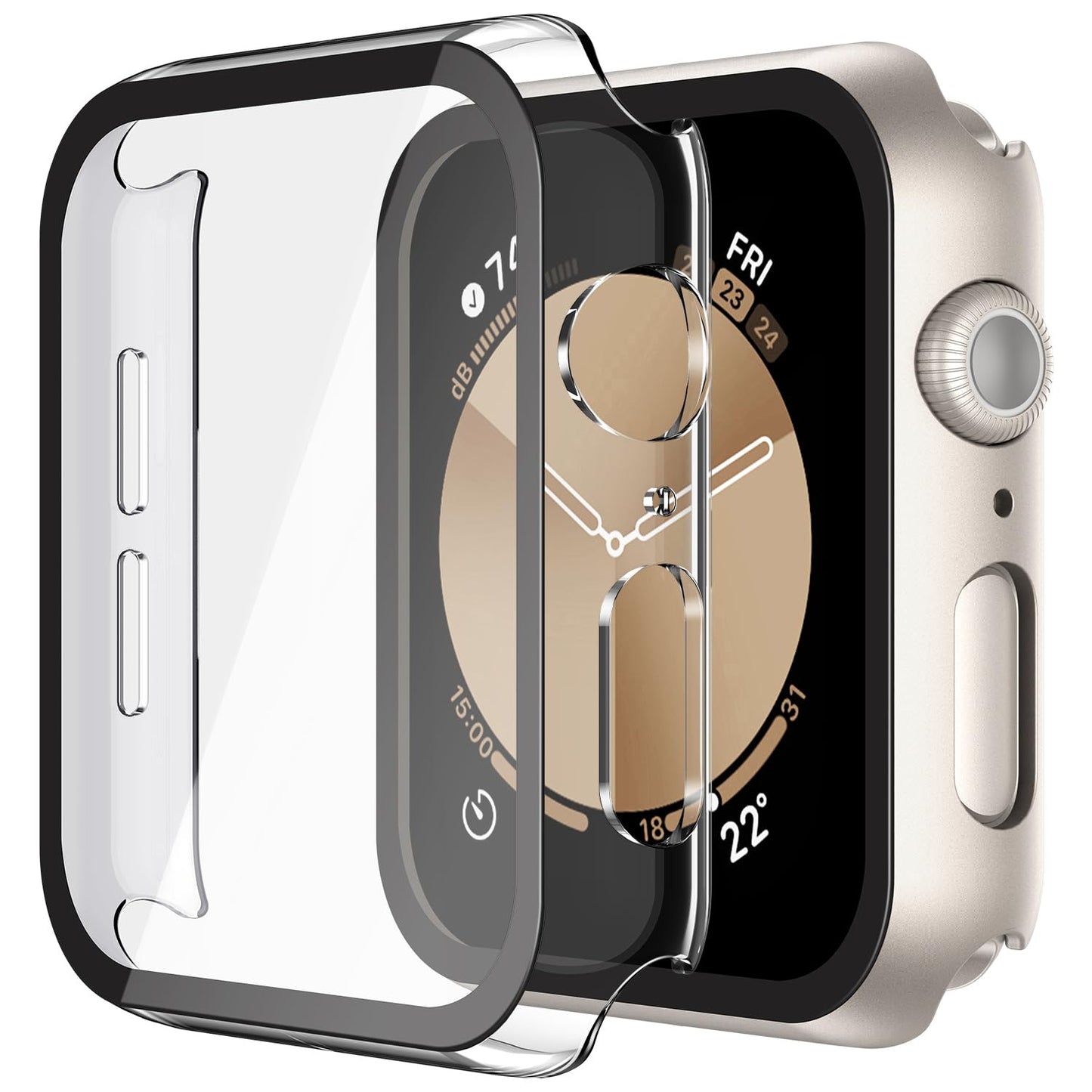 Misxi 2 Stück Harte PC Schutzhülle mit Gehärtetem Displayschutz für Apple Watch Series 11 (2025) Series 10 46mm, Ultra-dünne Anti-Fall Kratzfeste Abdeckung Schutz für iWatch, Mattschwarz