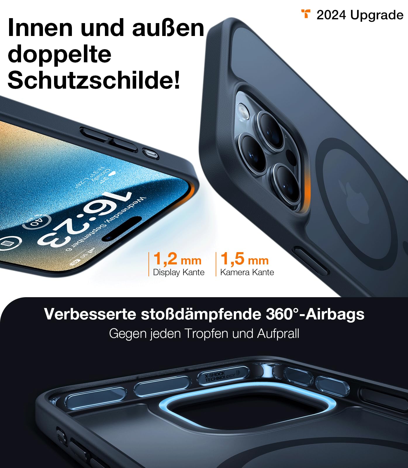TORRAS Guardian-Mag für iPhone 17 Pro Hülle für MagSafe (Zertifizierte Militärschutz und Magnetkraft) Handyhülle iPhone 17 Pro Case Extrem Haltbarkeit Hülle Stoßfest Kratzfest Cover, Matt Blau