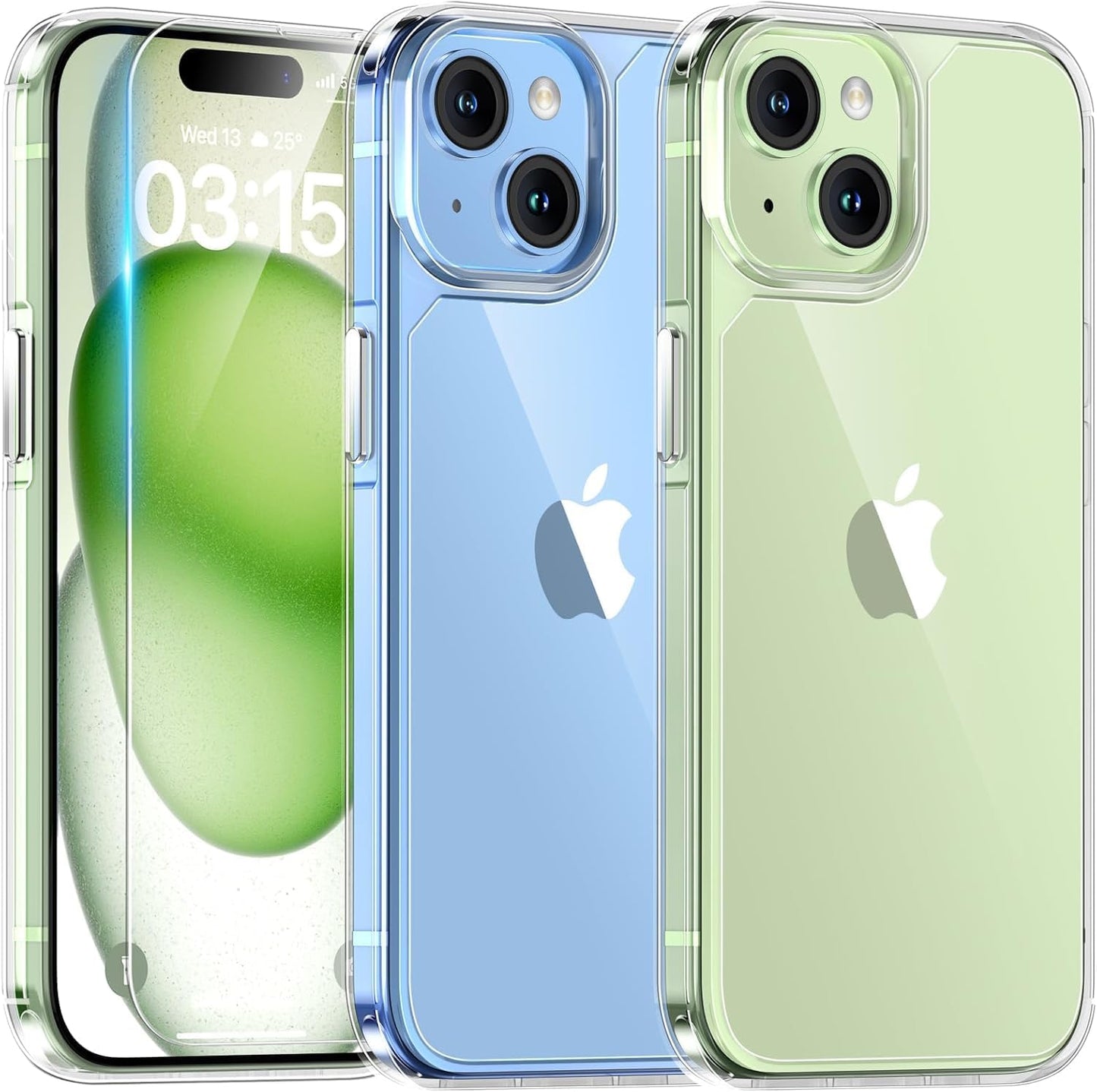 TAURI für iPhone 17 Hülle 6,3" mit Panzer Schutz Glas Folie, Kompatibel mit MagSafe, Schutz nach Militärstandard, [Anti-Vergilbung] Stoßfest Transparent Magnetisch Handyhülle - Durchsichtig