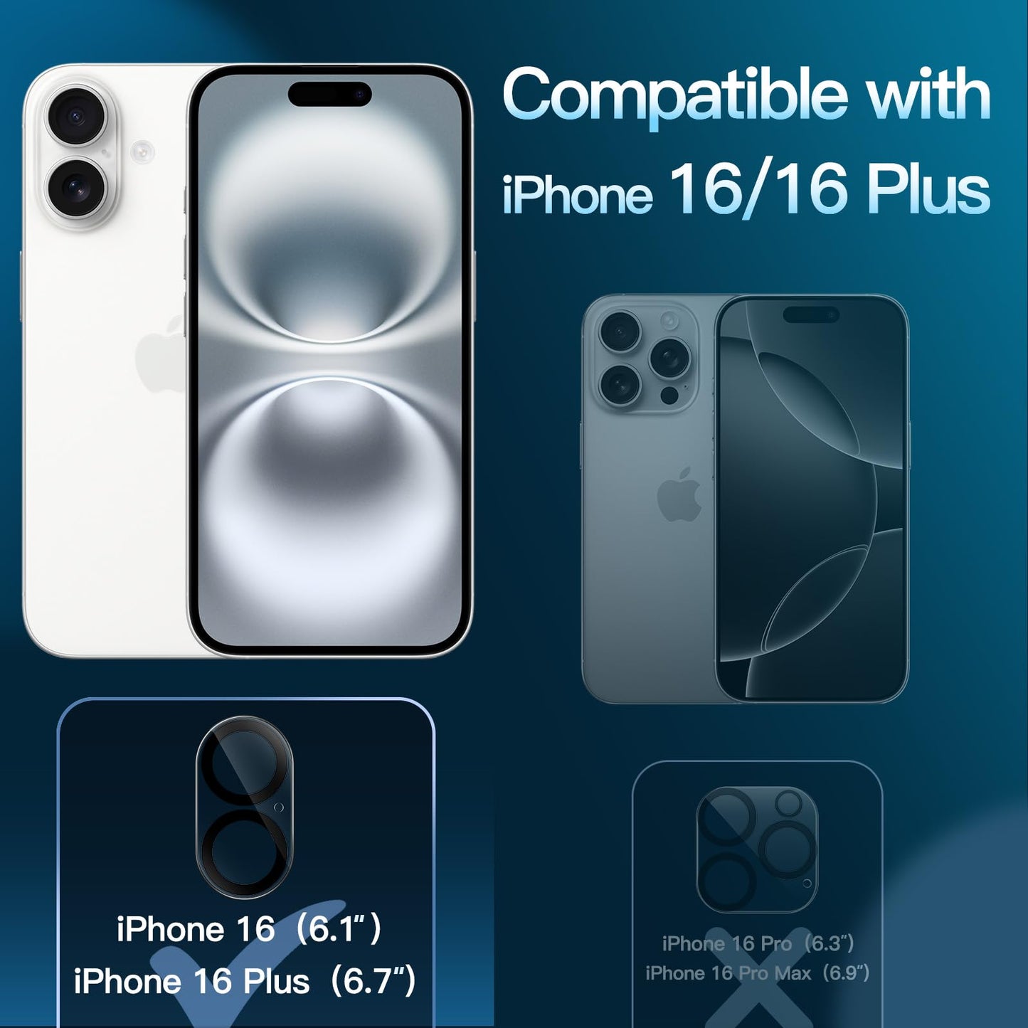 JETech Kameraschutz für iPhone 17 Pro 6,3 Zoll, 9H Gehärtetes Glas, Anti-Kratzer, Hat Keinen Einfluss auf die Hülle, Beeinträchtigt Nachtaufnahmen Nicht, HD Klar, 3 Stück (Durchsichtig)