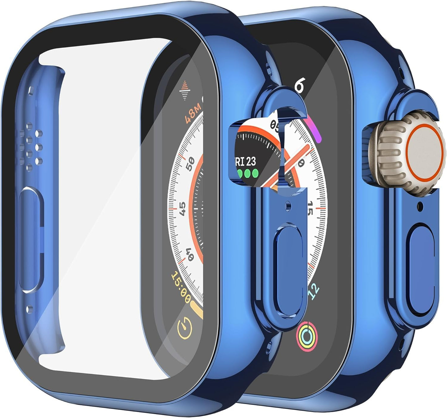 Misxi 2 Stück Harte PC Schutzhülle mit Gehärtetem Displayschutz für Apple Watch Series 11 (2025) Series 10 46mm, Ultra-dünne Anti-Fall Kratzfeste Abdeckung Schutz für iWatch, Mattschwarz