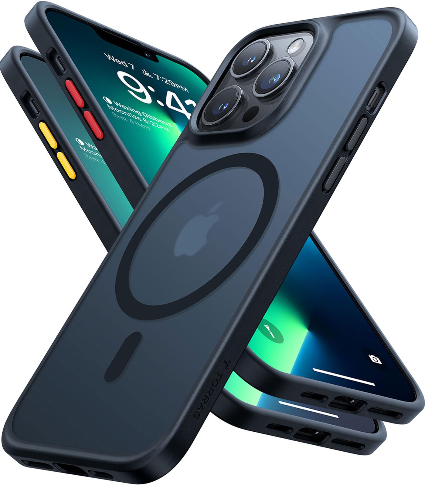 TORRAS Guardian-Mag für iPhone 17 Pro Hülle für MagSafe (Zertifizierte Militärschutz und Magnetkraft) Handyhülle iPhone 17 Pro Case Extrem Haltbarkeit Hülle Stoßfest Kratzfest Cover, Matt Blau
