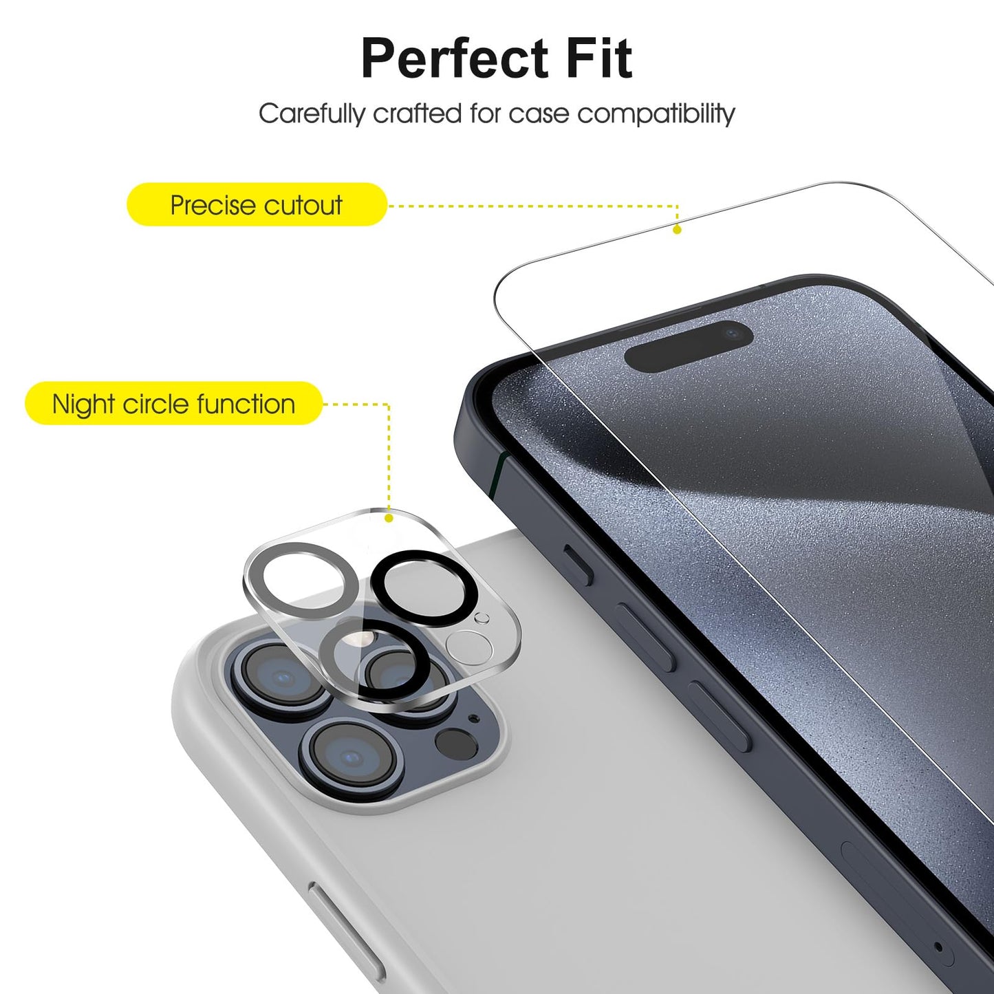 SPARIN für iPhone 17 Pro 6.3 Zoll 2025 Panzer Schutz Glas, 3 Stück Schutzfolie und 3 Stück Kameraschutz mit Montage Rahmen, 9H Härte, Anti-Bläschen,HD-Klar