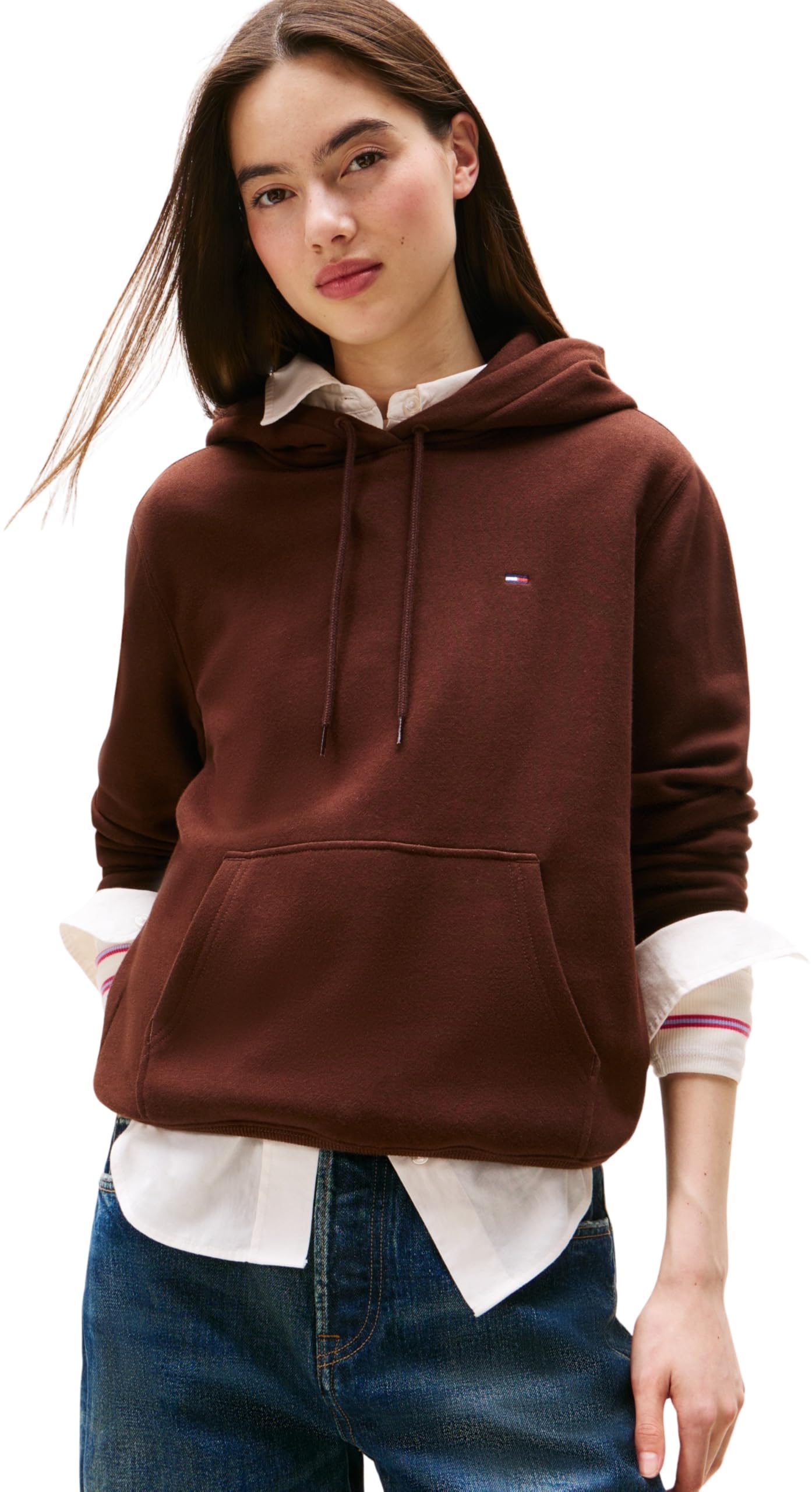 Tommy Jeans Damen Hoodie Flag Regular Fit