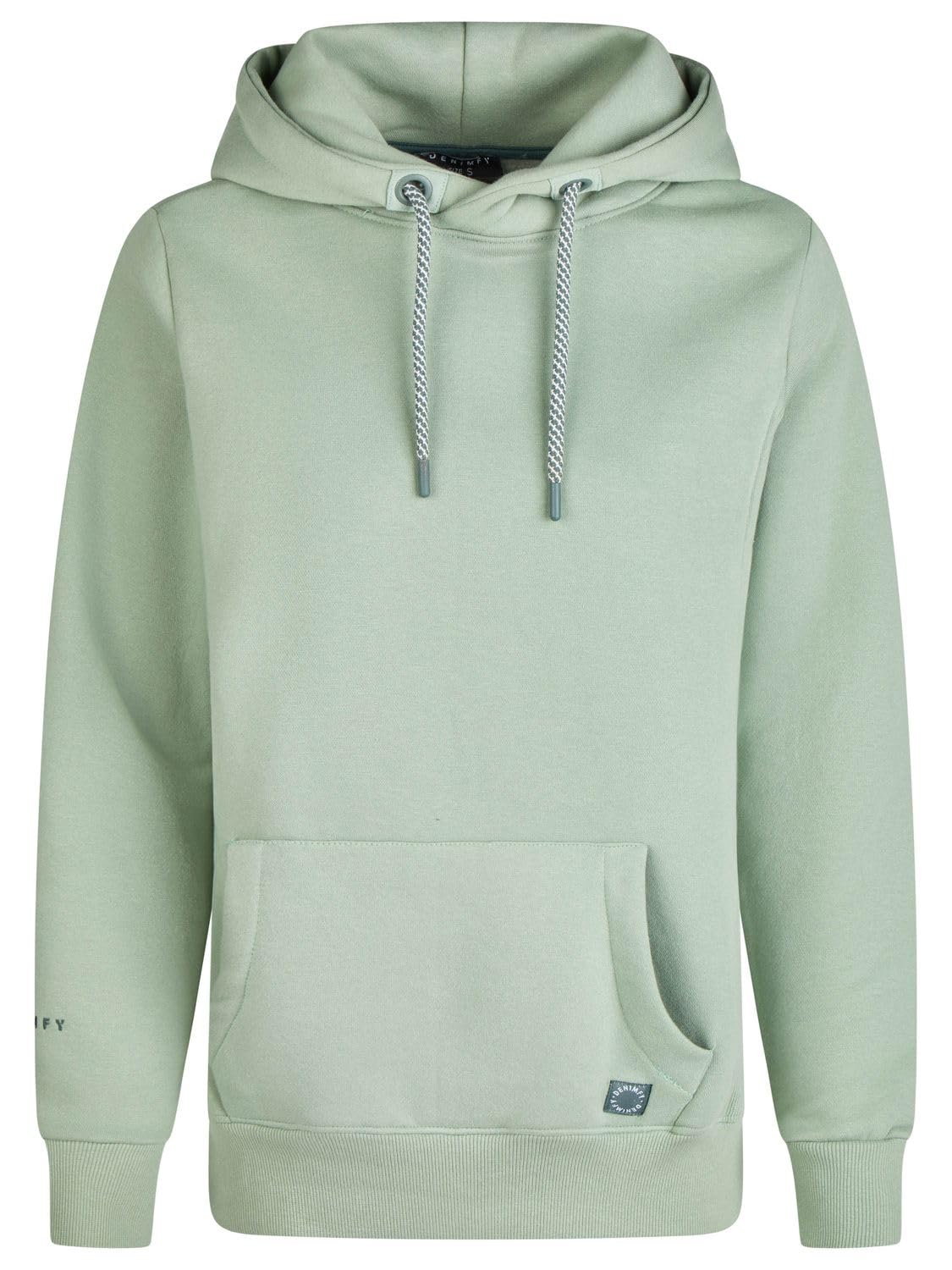 DENIMFY Hoodie Damen Regular Fit DFEmma Kapuzenpullover Pullover Cross-Over Kragen Schwarz Beige Grau Rose Blau Grün S M L XL XXL