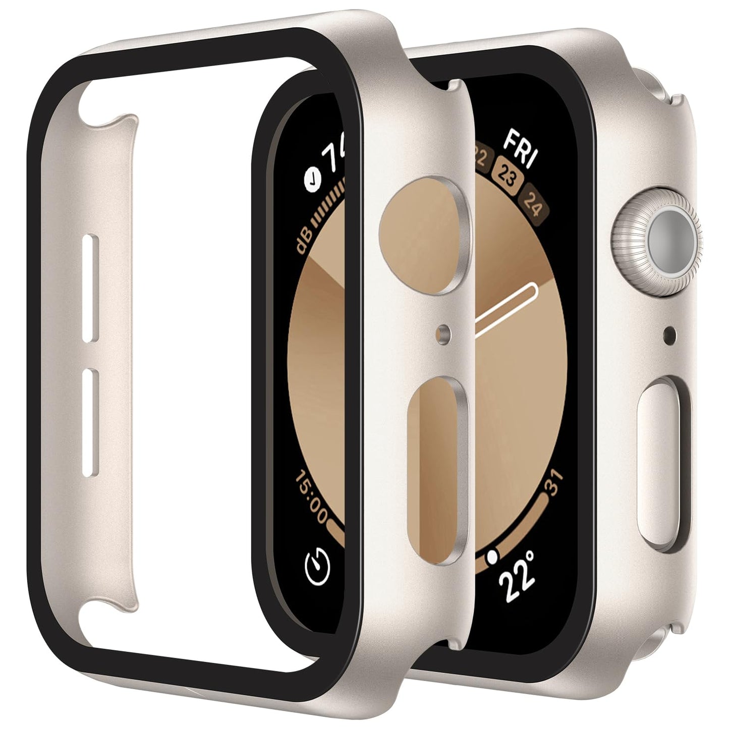 Misxi 2 Stück Harte PC Schutzhülle mit Gehärtetem Displayschutz für Apple Watch Series 11 (2025) Series 10 46mm, Ultra-dünne Anti-Fall Kratzfeste Abdeckung Schutz für iWatch, Mattschwarz