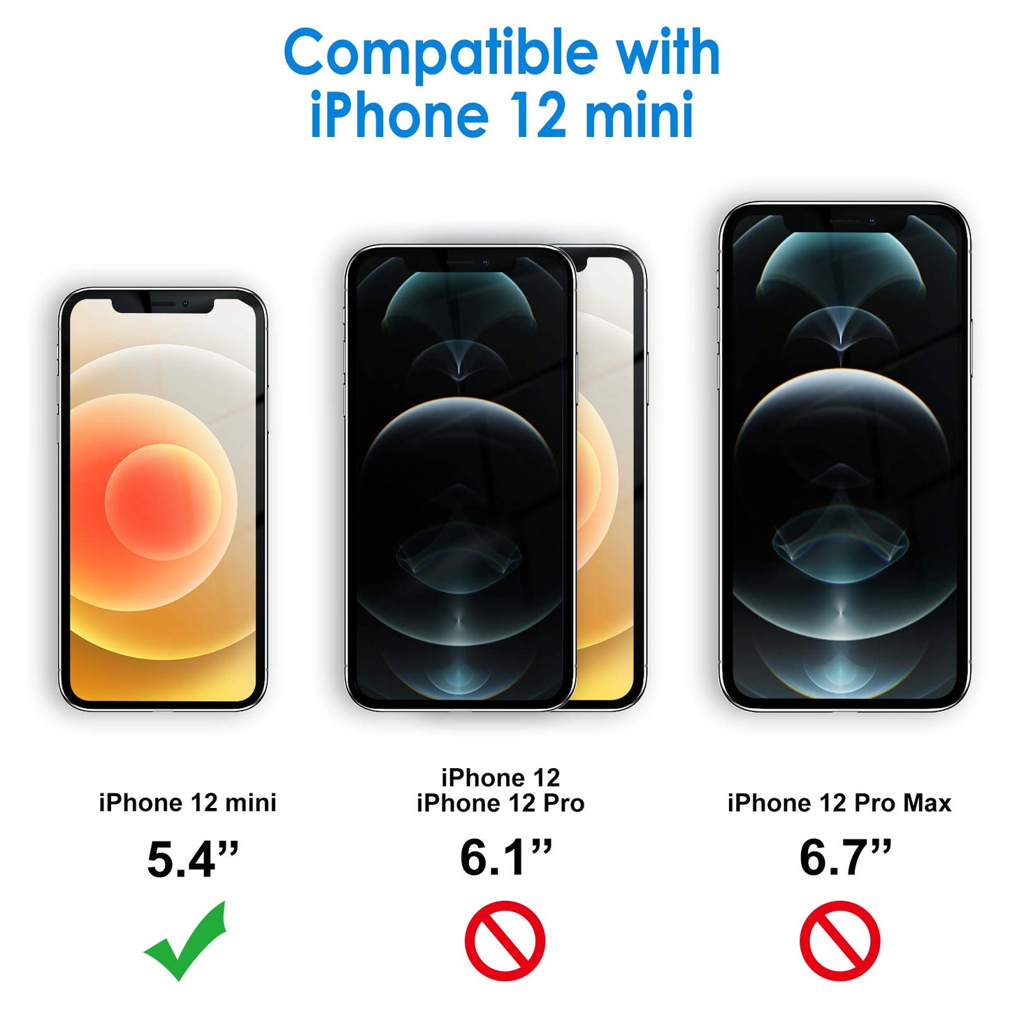 JETech Screen Protector for iPhone 12/12 Pro 6.1 Inch, Tempered Glass Screen Protector, Pack of 3