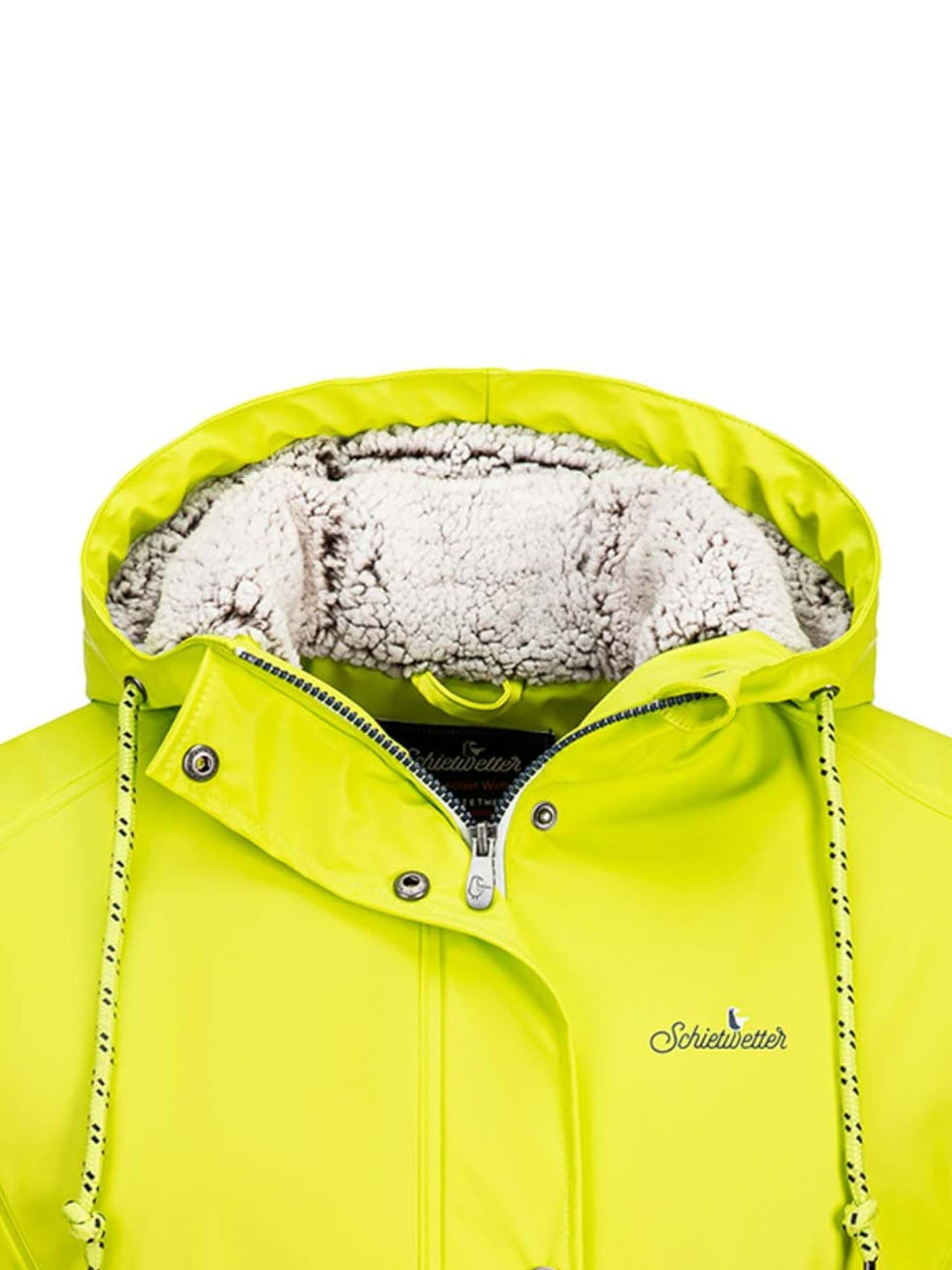 SCHIETWETTER Damen Regenjacke Büffelfell Mima, Friesenerz, Kuschelfleece, Regenparka, PU-Jacke, gefüttert, wasserdicht, Winddicht