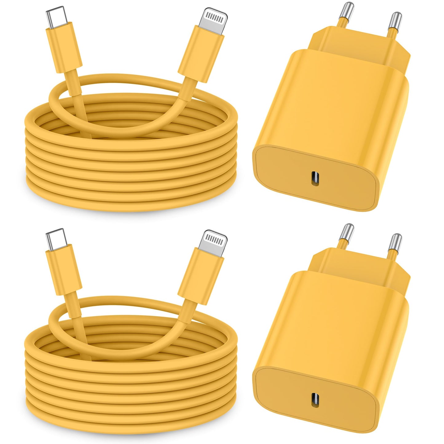 iPhone Ladekabel, [MFi-Zertifiziert] 2er Pack 25W iPhone Ladegerät Apple Ladekabel 2M, USBC Schnellladegerät mit USB C auf Lightning Kabel für i Phone 14 13 12 11 Pro Max XS XR X 8 7 6 Plus 5 iPad