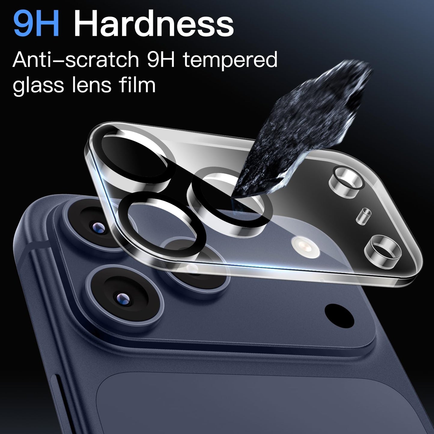JETech Kameraschutz für iPhone 17 Pro 6,3 Zoll, 9H Gehärtetes Glas, Anti-Kratzer, Hat Keinen Einfluss auf die Hülle, Beeinträchtigt Nachtaufnahmen Nicht, HD Klar, 3 Stück (Durchsichtig)