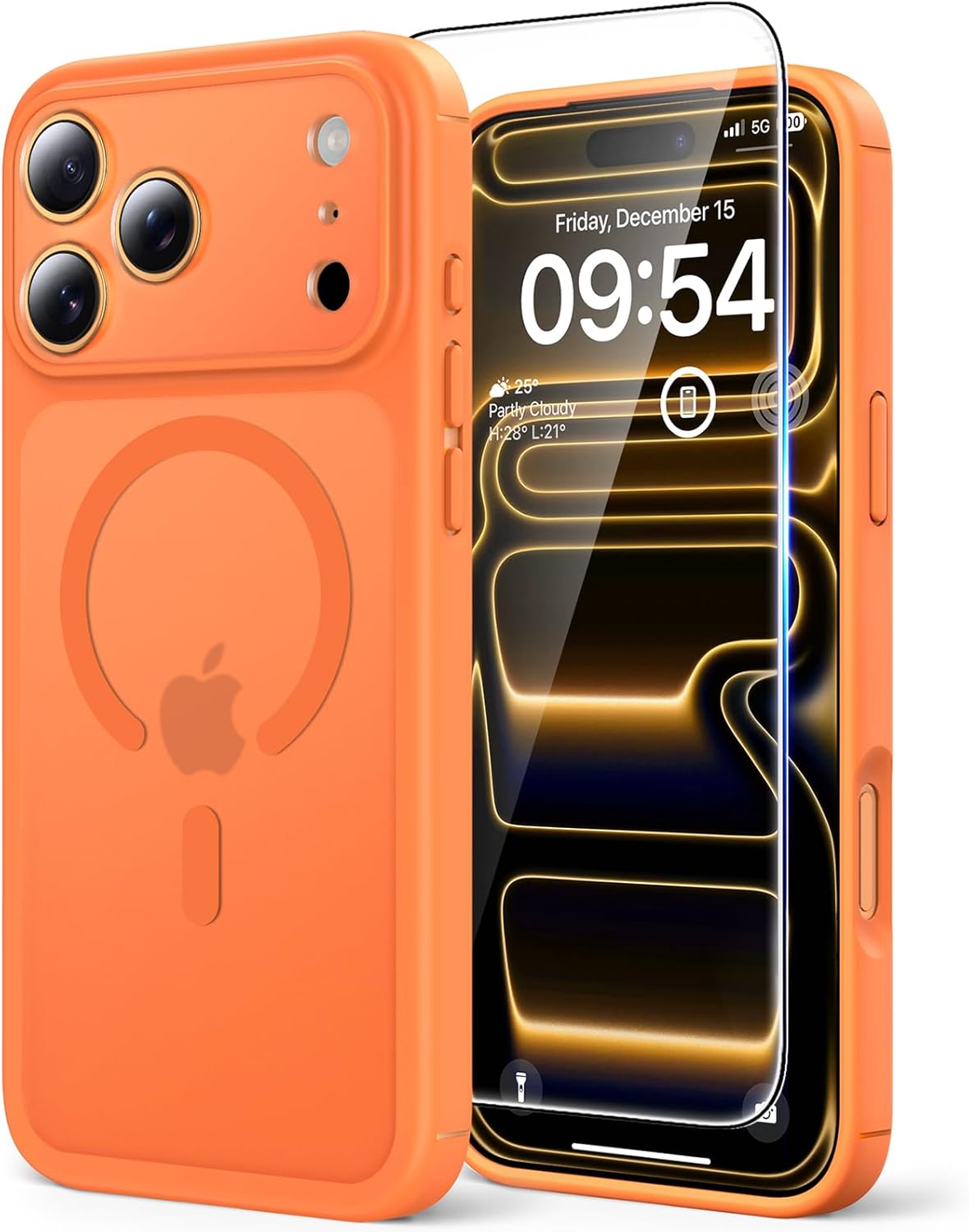 TAURI für iPhone 17 Hülle 6,3" mit Panzer Schutz Glas Folie, Kompatibel mit MagSafe, Schutz nach Militärstandard, [Anti-Vergilbung] Stoßfest Transparent Magnetisch Handyhülle - Durchsichtig