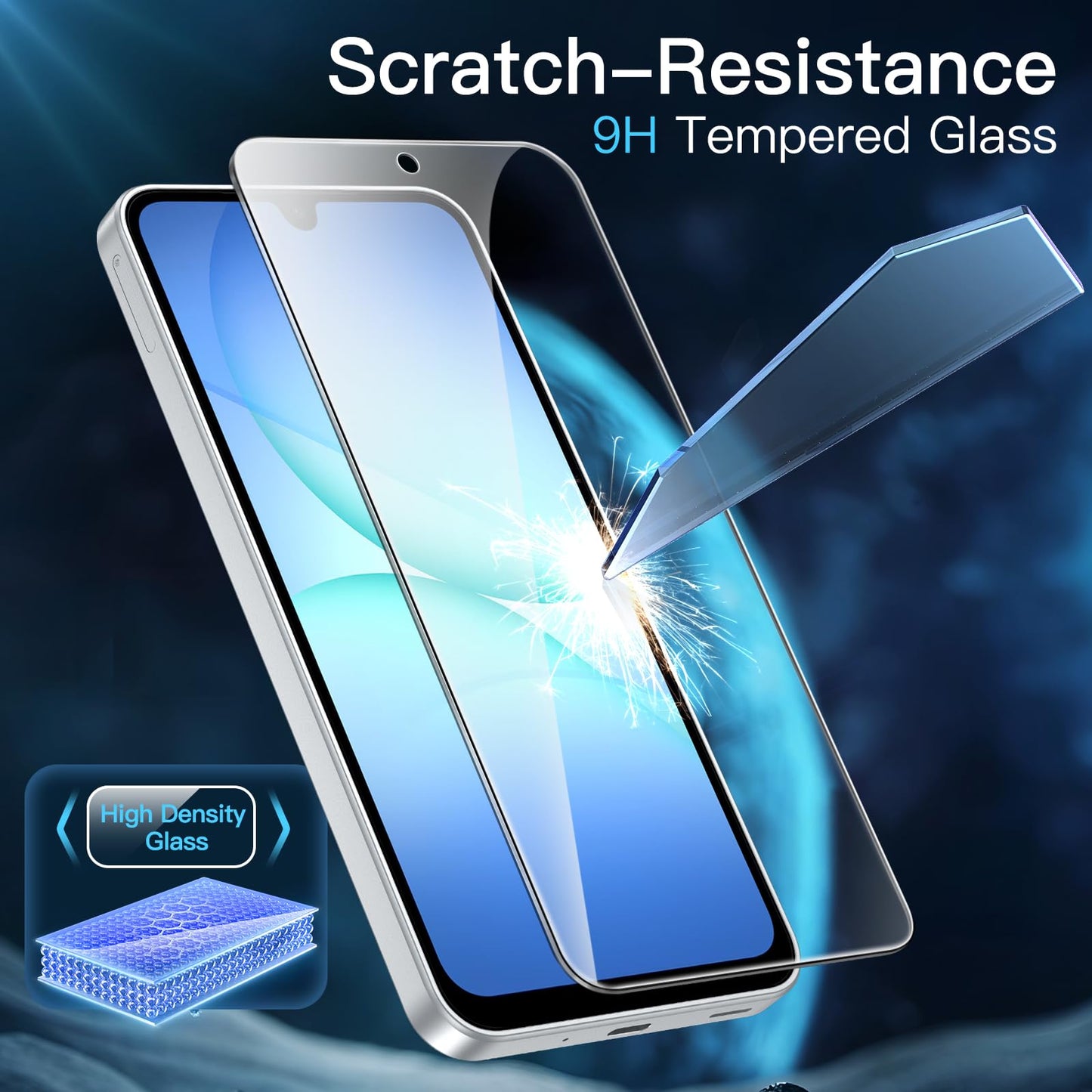 JETech Schutzfolie für Samsung Galaxy A54 5G 6,4 Zoll, 9H Panzer Schutz Glas Folie Displayschutz, Kratzfest, HD Klar, 3 Stück