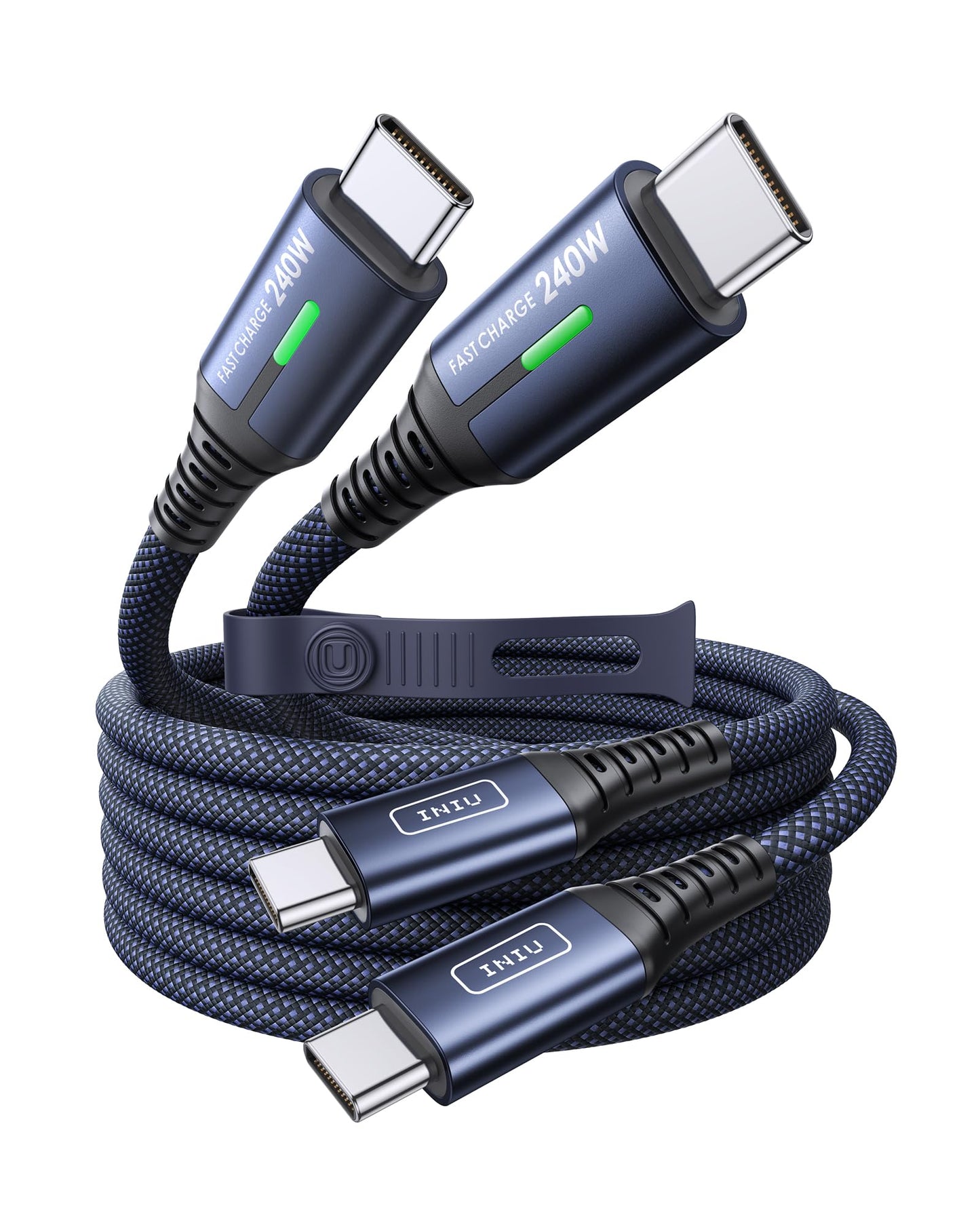 INIU 240W USB C Kabel, [2Pack 2m] PD Schnellladekabel USB C auf USB C, Nylon Geflochten Ladekabel USBC Ladegerät für iPhone 17 16 15 Pro Max Samsung Galaxy S25 S24 Ultra Pixel 9 iPad Pro MacBook Air